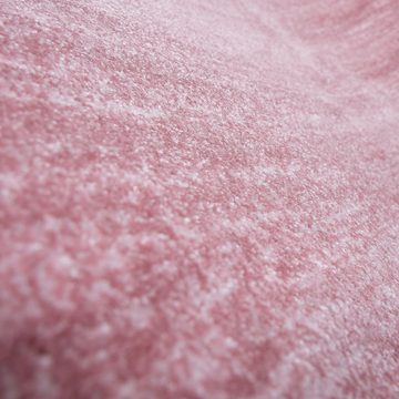 Teppich Kurzflor Rosa Meliert Farbecht, Vimoda, Rechteckig, Höhe: 10 mm, Pflegeleicht, Einfarbig, Wohnzimmer