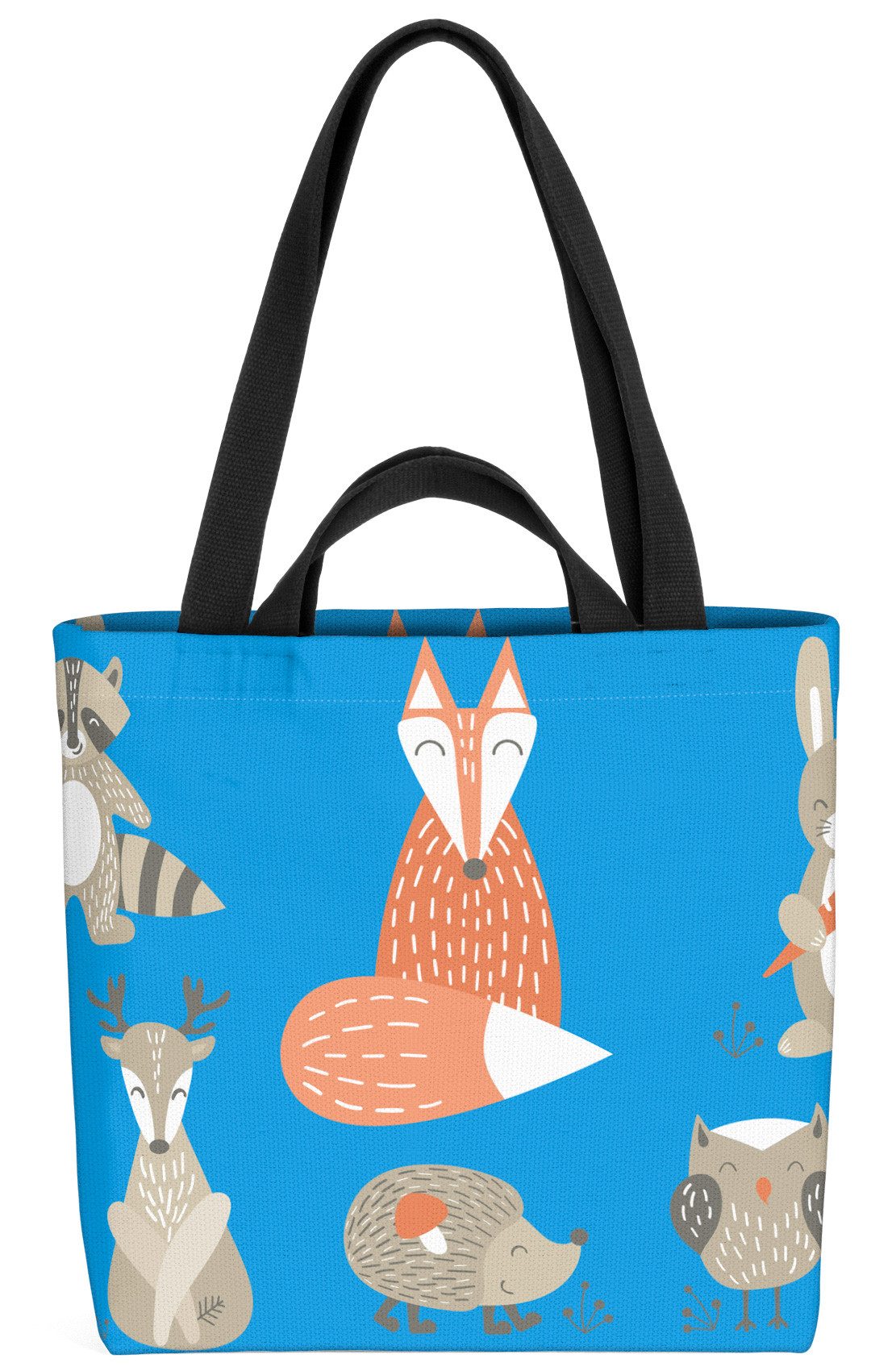 VOID Henkeltasche (1-tlg), Kinder Waldtiere Wald Tiere Kinder Fuchs Rentier Hirsch Hase Eule Ige