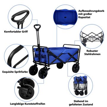 Clanmacy Bollerwagen Faltbar Handwagen Bollerwagen Faltbarer 100KG Transport Camping Ware