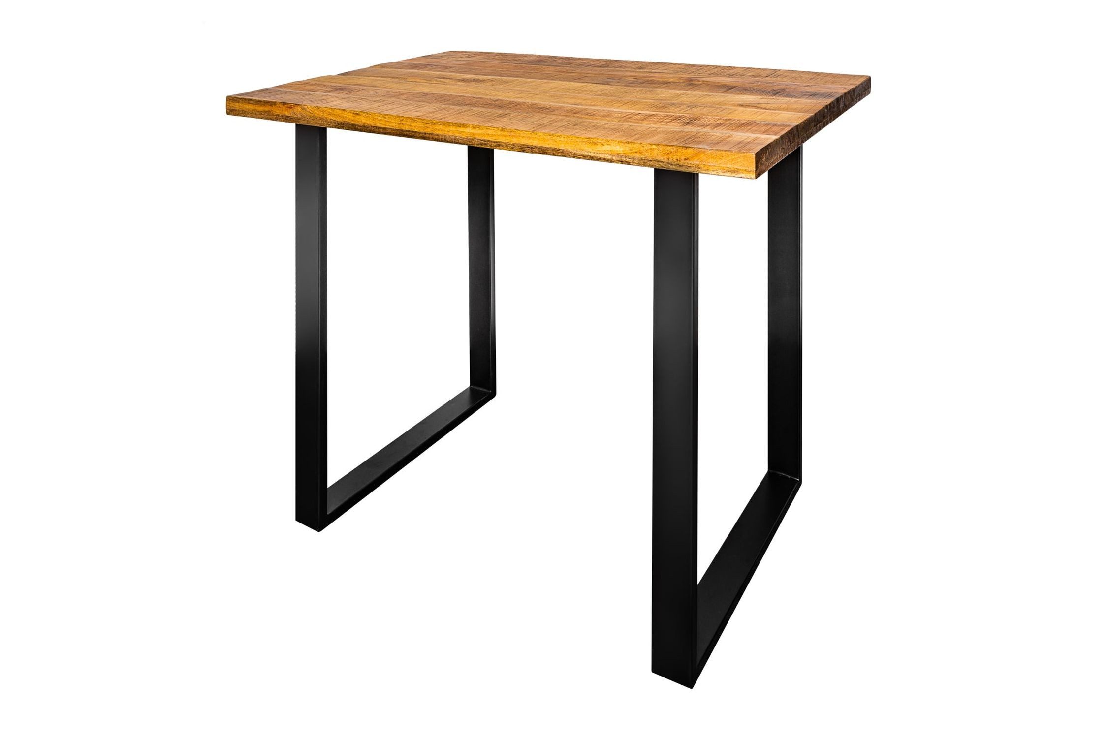 Licht-Erlebnisse Stehtisch SARAN, aus Mango Holz Metall in Natur Schwarz 120 x 80 x 105 cm (LxBxH)