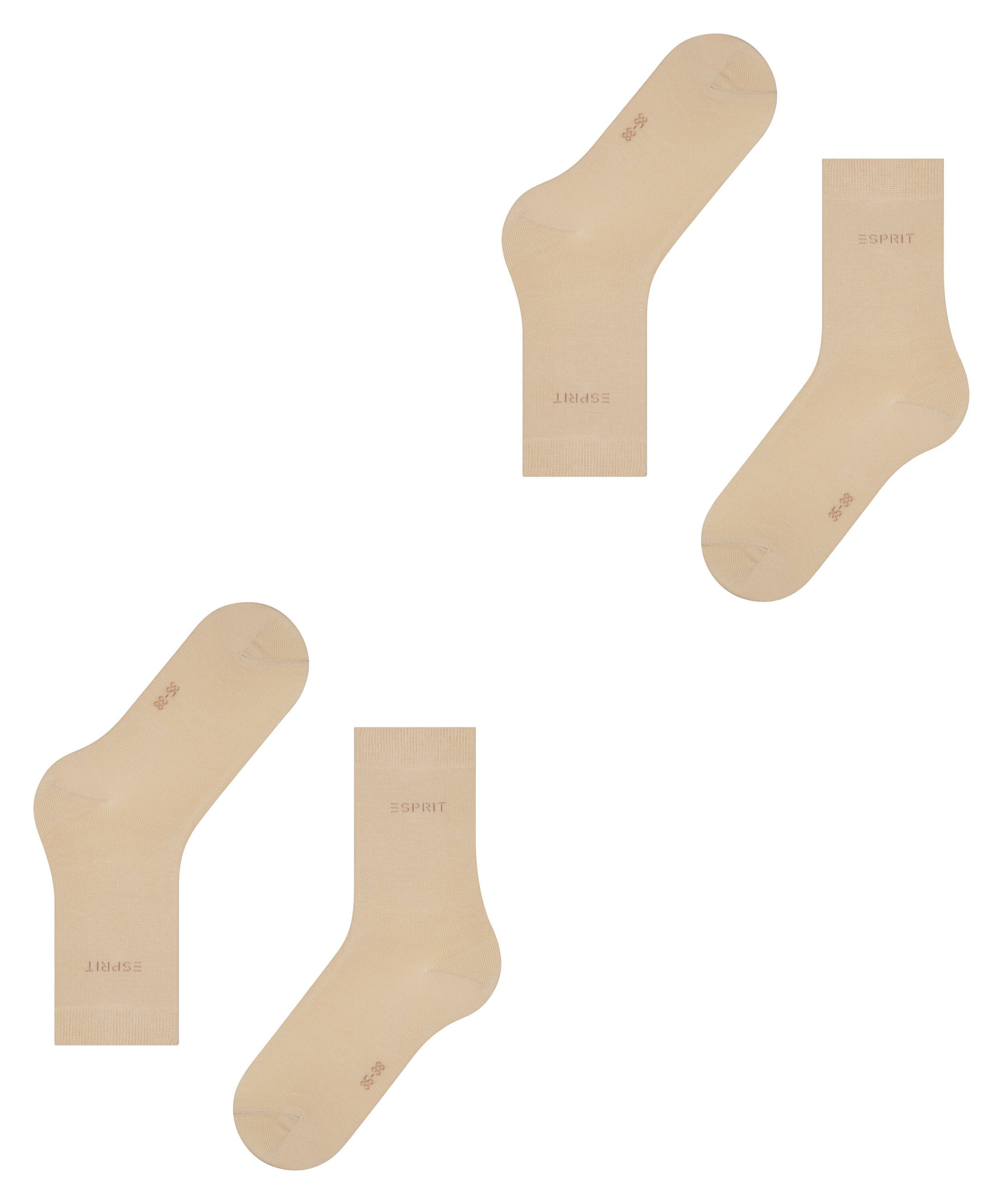 Esprit Socken Uni 2-Pack (4011) (2-Paar) cream