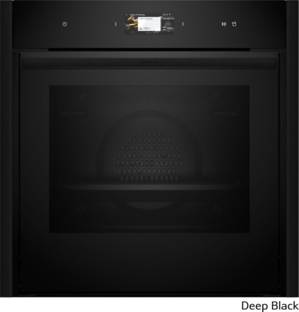 NEFF Dampfbackofen N 90 B69FS3CY0, Einbau-Backofen, 60 x 60 cm, DEEP BLACK, EEK: A+, Slide&Hide: die voll versenkbare Ofentür