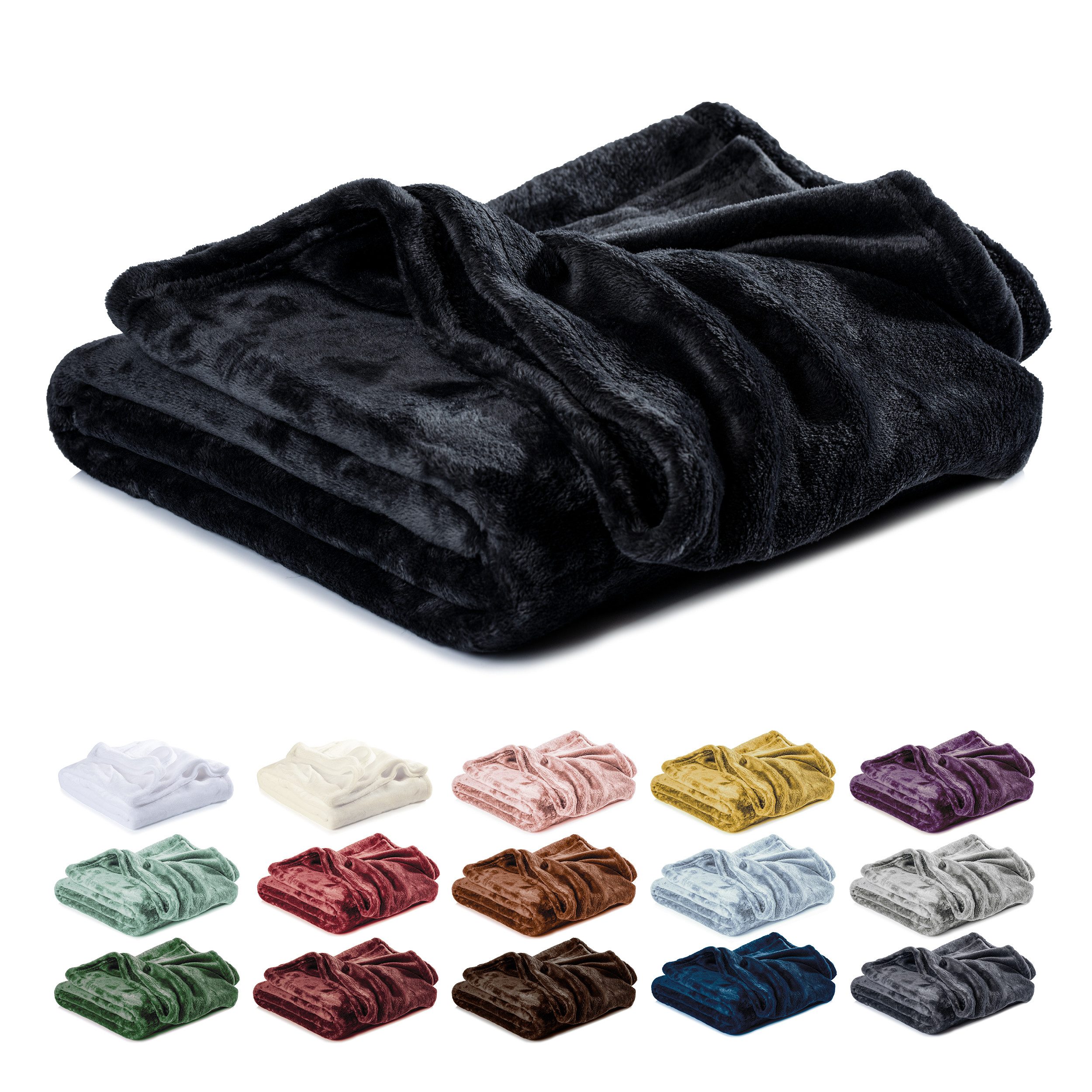 Wohndecke Kuscheldecke, Fleecedecke, Wolldecke flauschig und weich, Lavea, Mikrofaser, Atmungsaktiv & Hautfreundlich