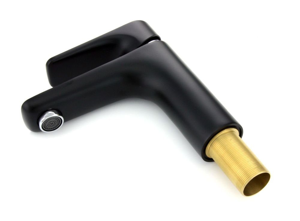 Hydroland Waschtischarmatur Senja Black Einhebelmischer Waschbecken Wasserhahn Badarmatur schwarz/chrom SENJA – Bild 4 von 5