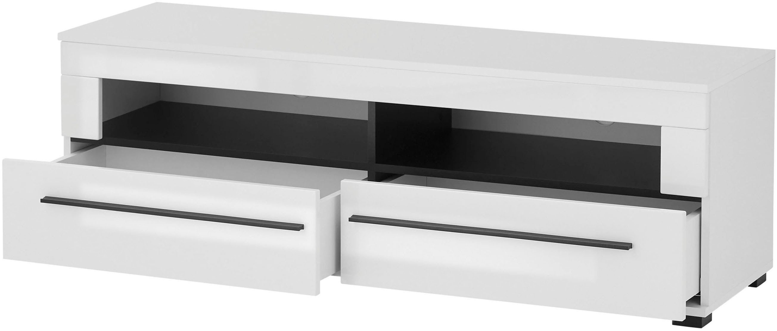 Home affaire Wohnwand Cantara, moderne Anbauwand, Komplettset, (Set, 4-St), enthält Vitrine, Lowboard, Stauraumelement und Wandboard, 280 cm breit