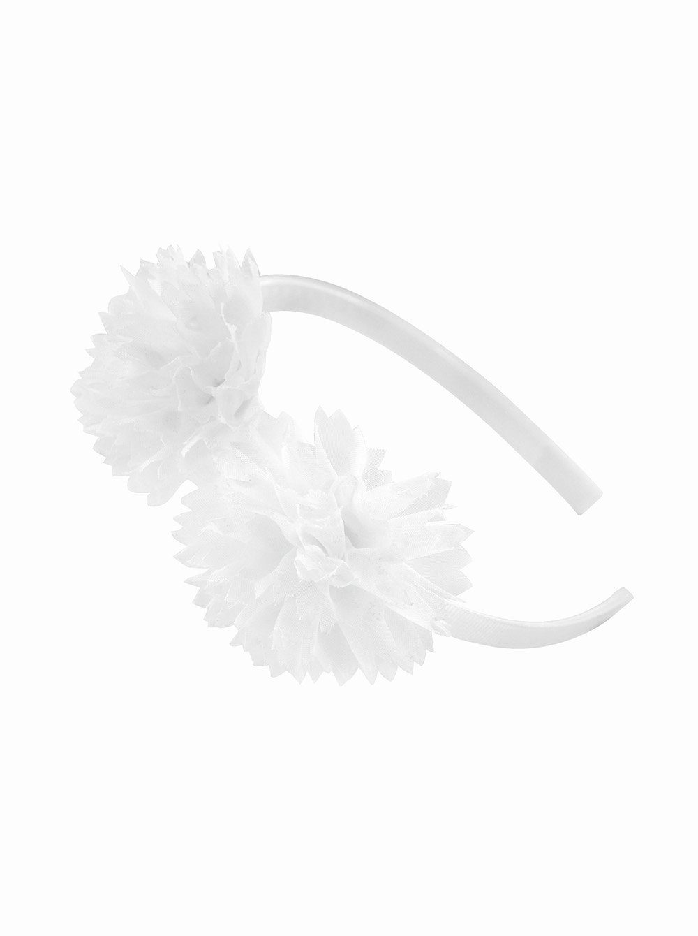 axy Haarreif Blumen Haarreif zur Kommunion in Weiss, Kinder Haarschmuck Haarreif mit Stoffblumen