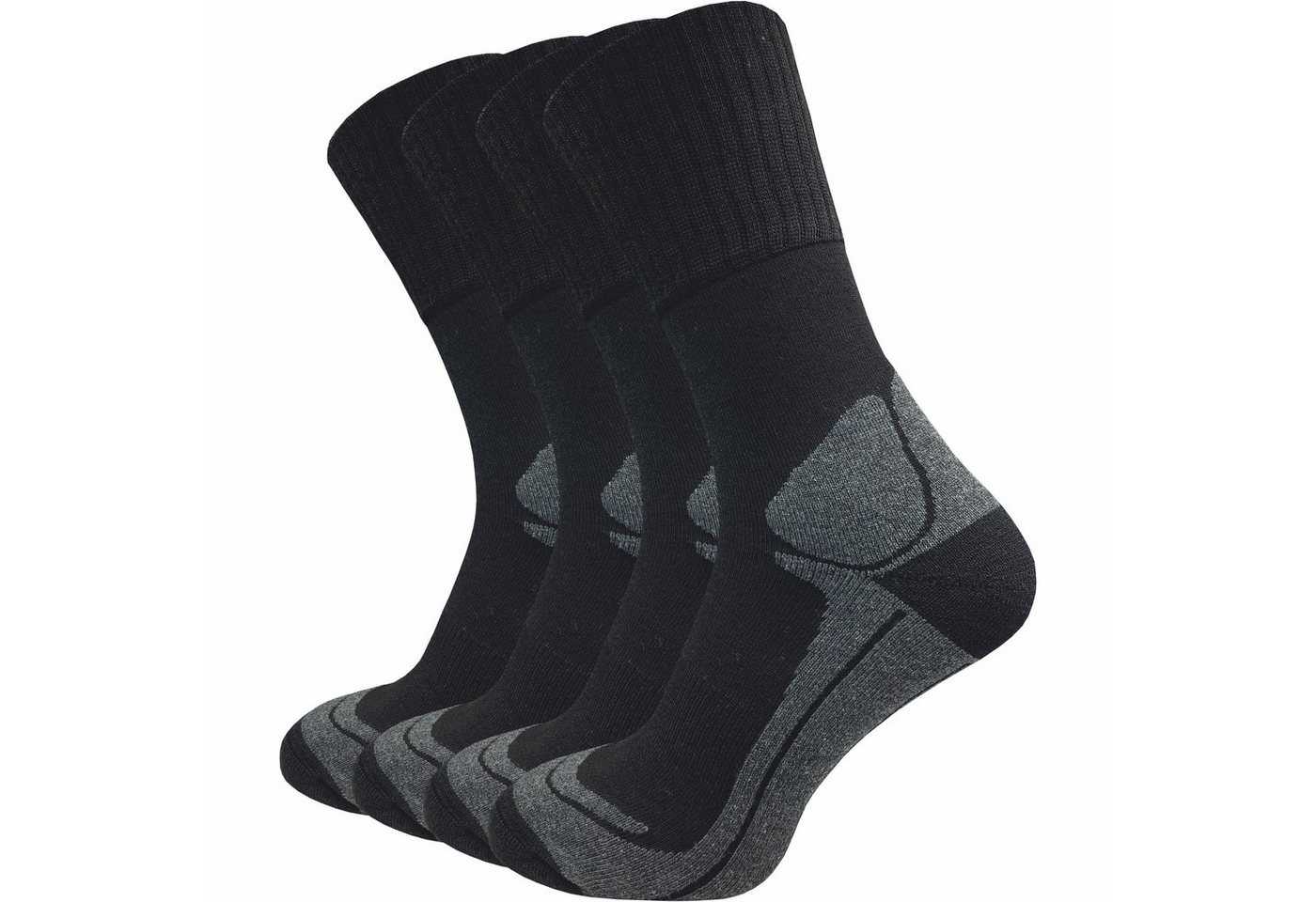 GAWILO Wandersocken für Damen & Herren mit Merinowollanteil und Fersenpolster (4 Paar) Funktionsfasern der Thermosocken halten Ihre Füße warm und trocken