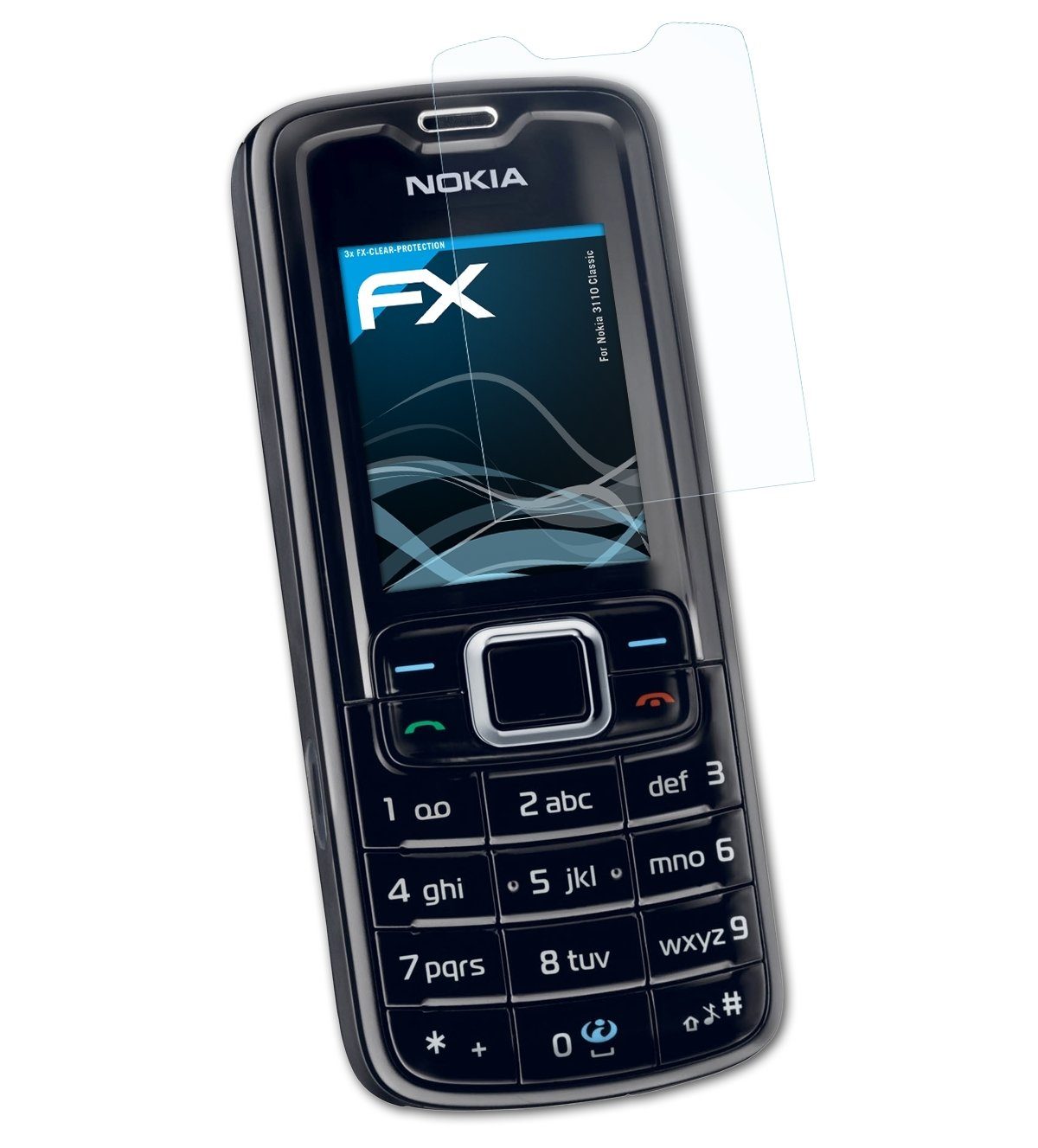 atFoliX Schutzfolie Displayschutz für Nokia 3110 Classic, (3 Folien), Ultraklar und hartbeschichtet