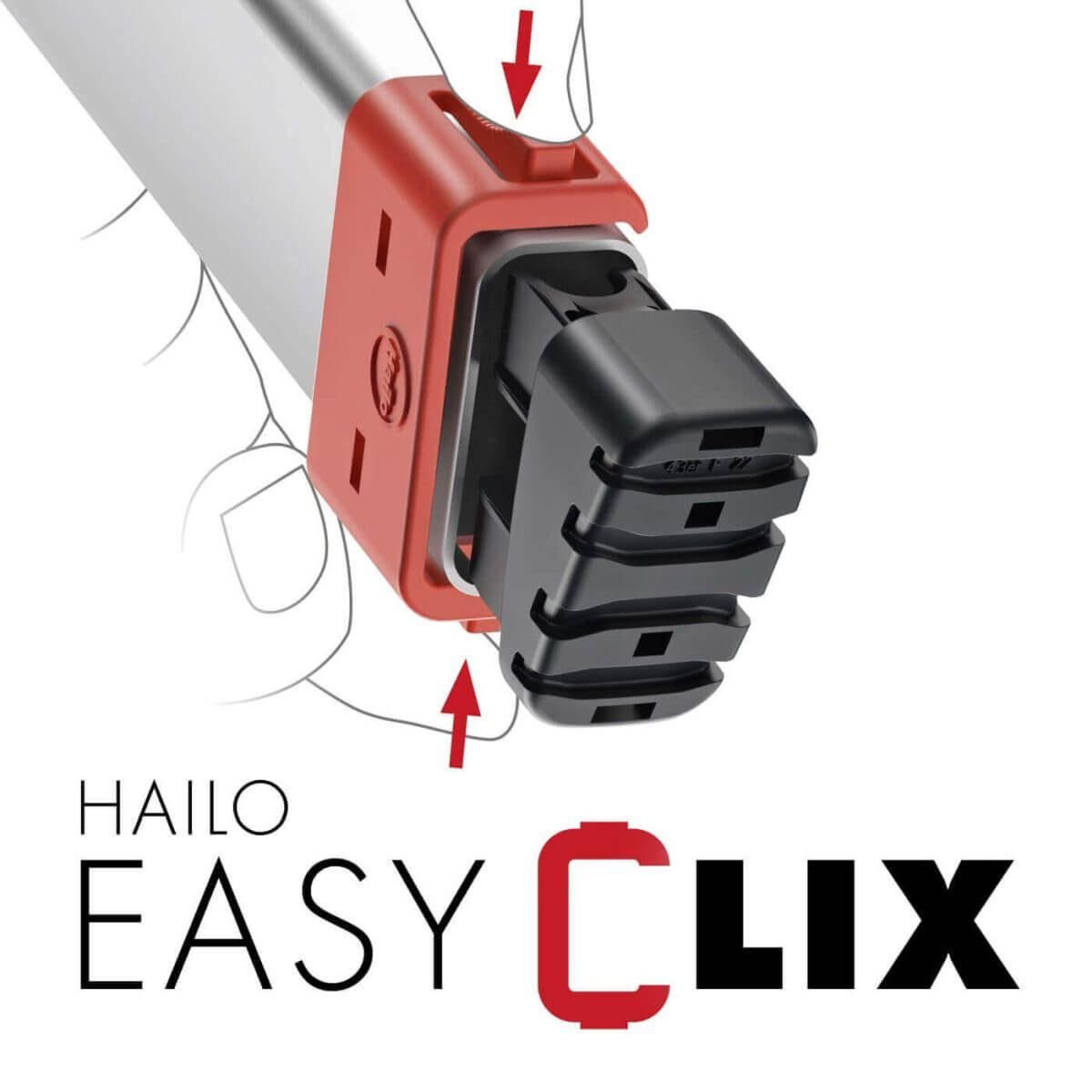 Hailo Trittleiter L85 ComfortLine Alu-Haushaltsleiter, Sicherheitsleiter mit 5 Stufen &, XXL-Alu-Stufen, Rutschsicherer Steckfuß