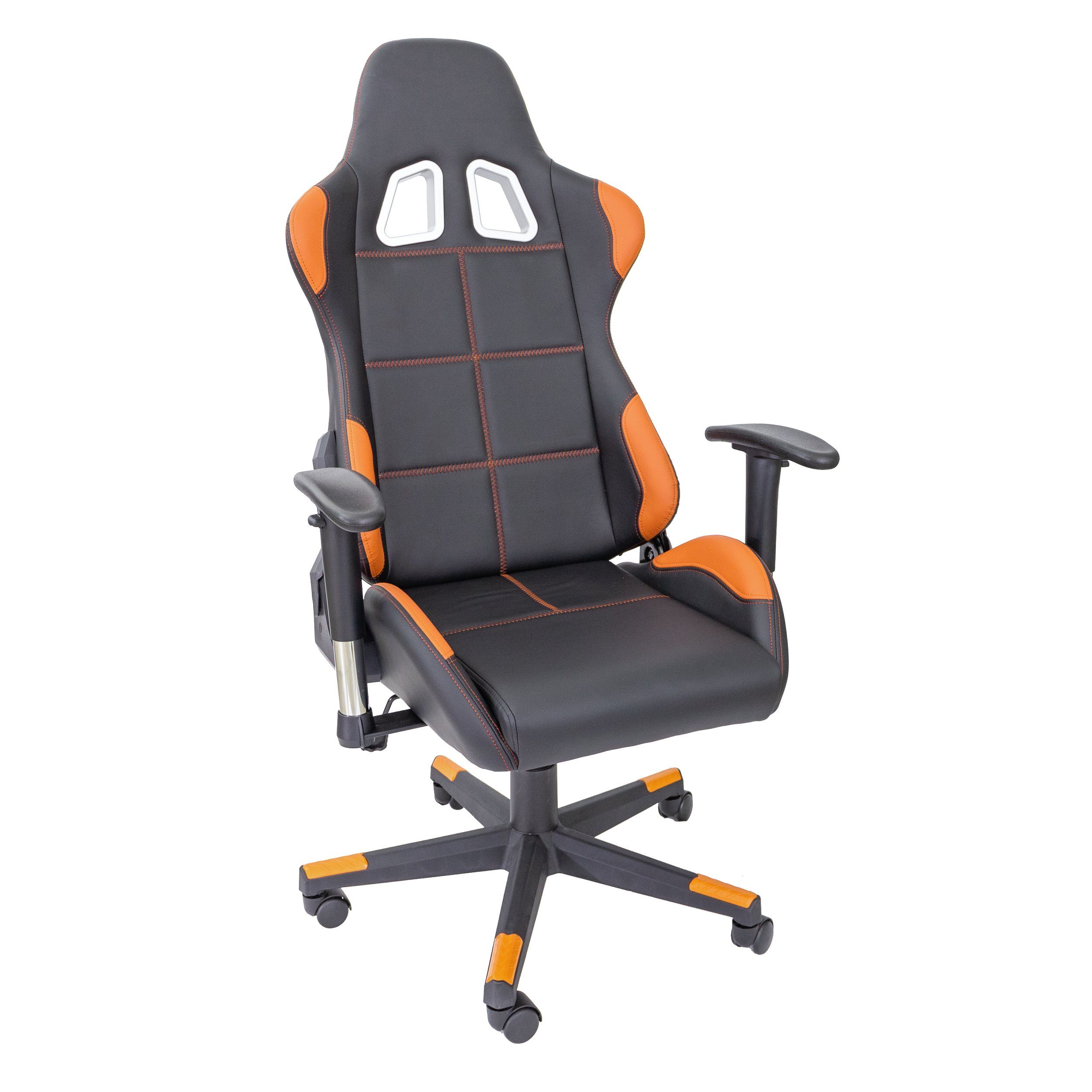 Stuhl (aus bis Lendenkissen - Racing Drehstuhl Kunstleder), XL Fire Bürostuhl Zockerstuhl, Orange 150 TPFLiving kg hochwertigem Belastbarkeit Gaming-Stuhl mit