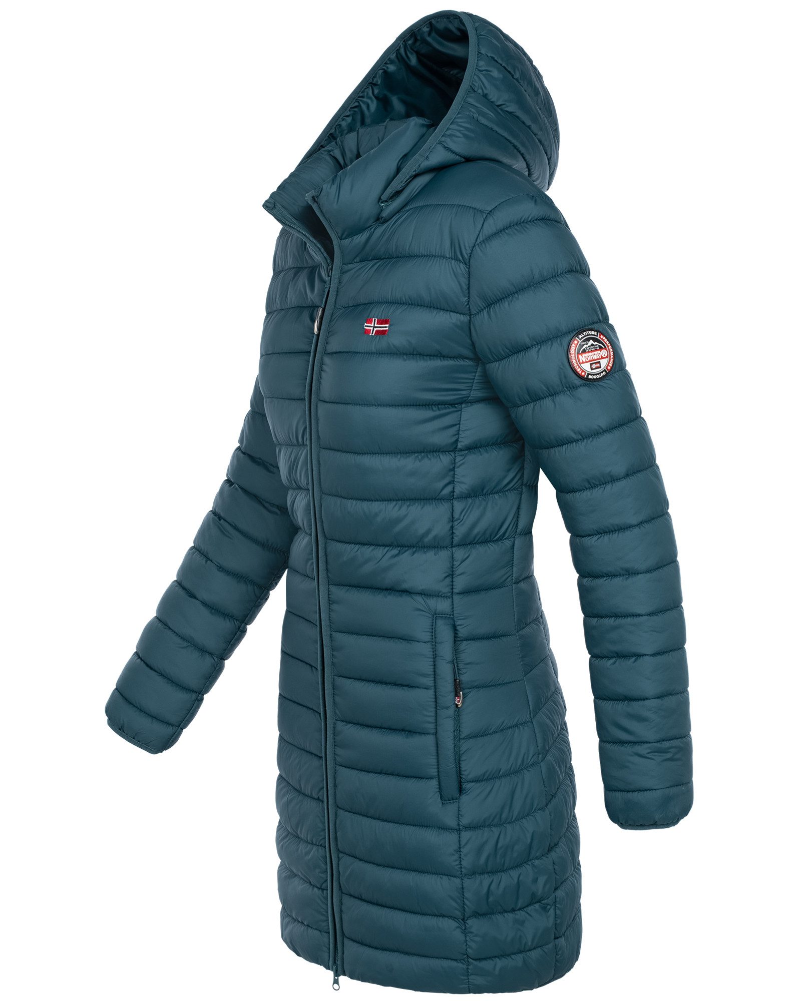 Geographical Norway Steppmantel Winter Jacke Steppjacke Parka Lange Kapuzenjacke Steppmantel Outdoor