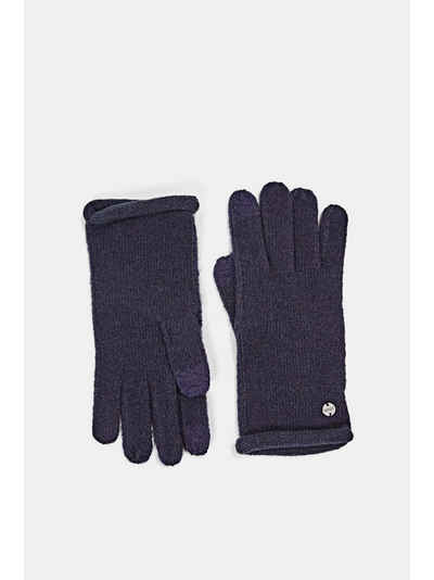 Esprit Strickhandschuhe »Mit Wolle: Handschuhe mit Rollkante«