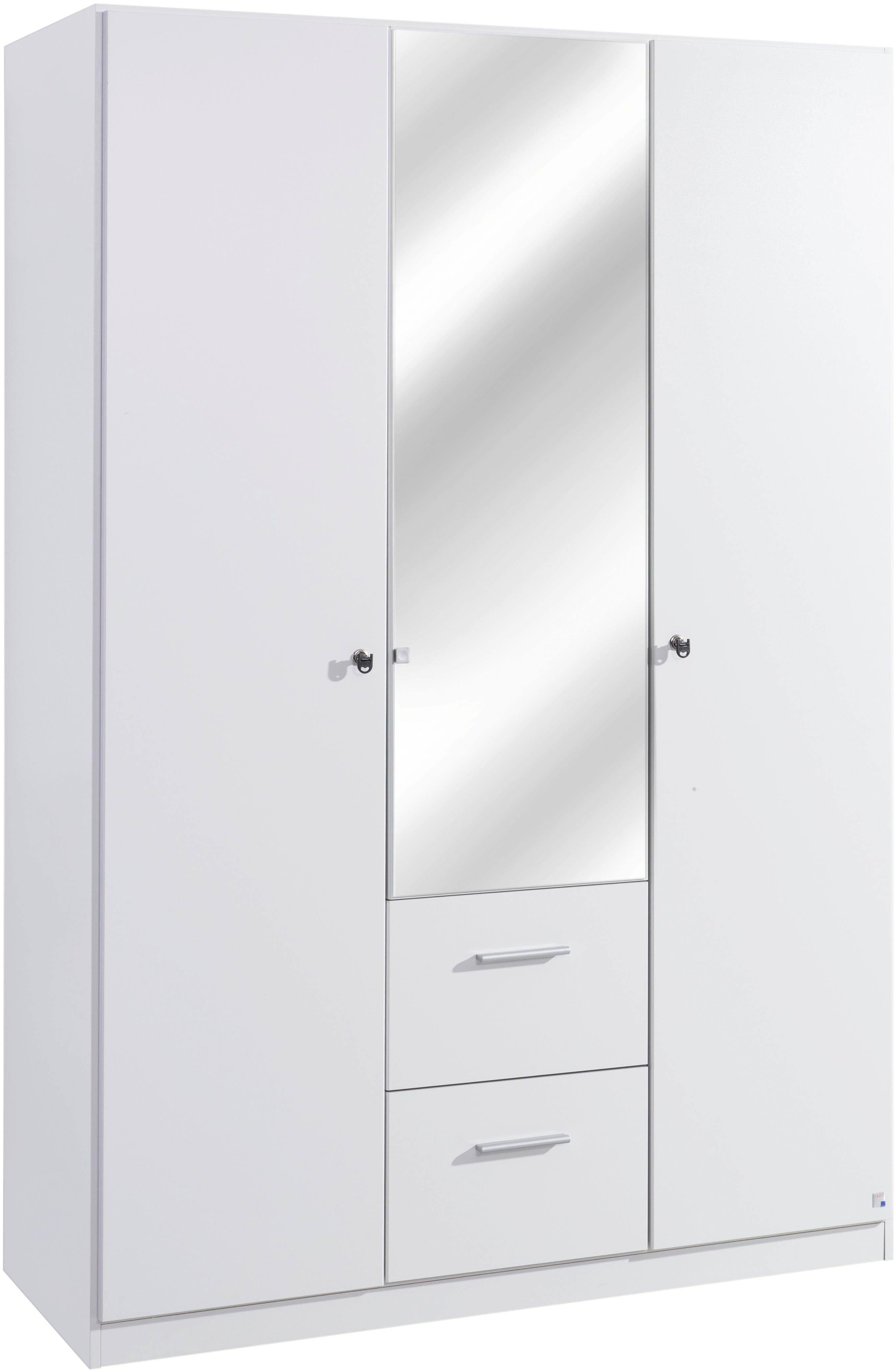rauch Schlafzimmer-Set Kleiderschrank Schrank Garderobe Schlafzimmer Büroschrank BUCHHOLZ, (mit Schloss, Aufstellmaß 220x162 cm, Schränke variabel stellbar), (3-tlg) lange Türen abschließbar, mit Spiegel MADE IN GERMANY