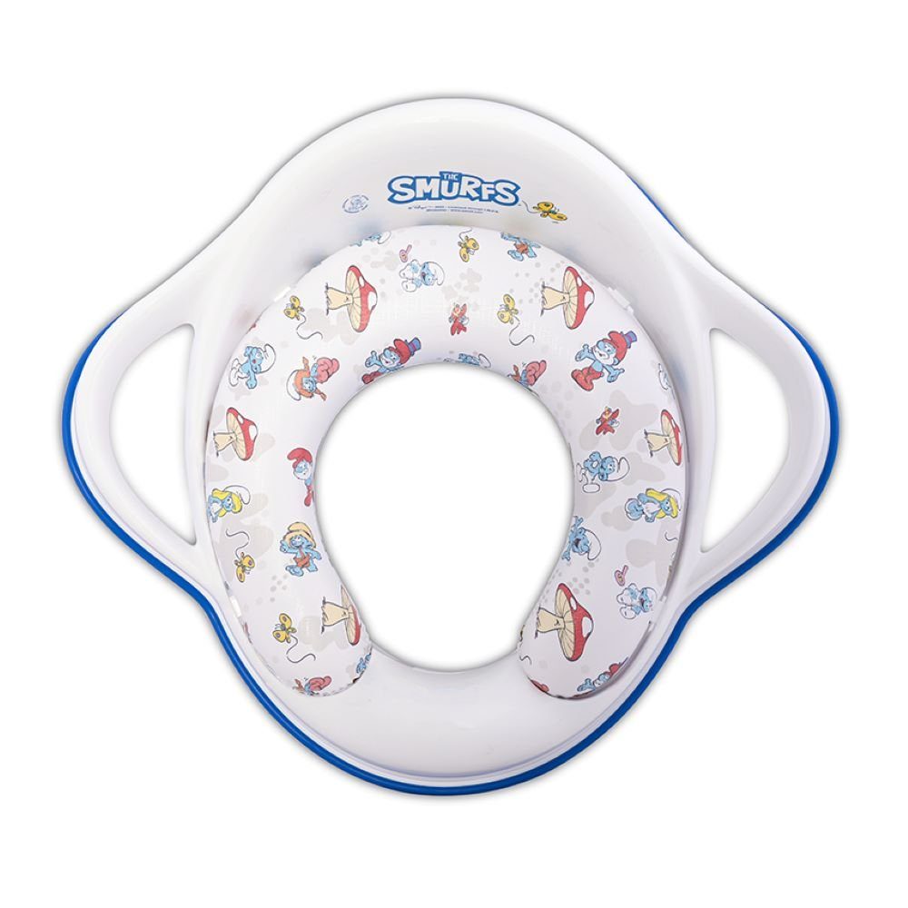 Lorelli Baby-Toilettensitz Toilettensitz Smurfs Handgriffe, 16 cm, weich gepolstert ergonomische Form