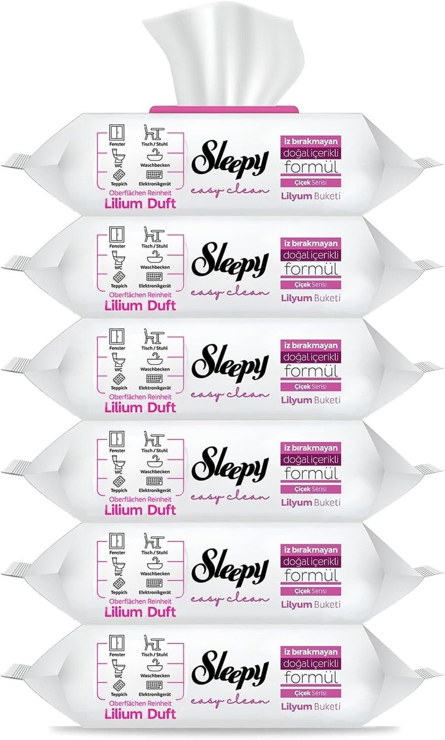 Uzman Sleepy Easy Clean im Set Reinigungstücher Feuchttücher Reinigung Reinigungstücher (Fusselfrei – hinterlässt keine Rückstände, Reißfest, Saugstark)