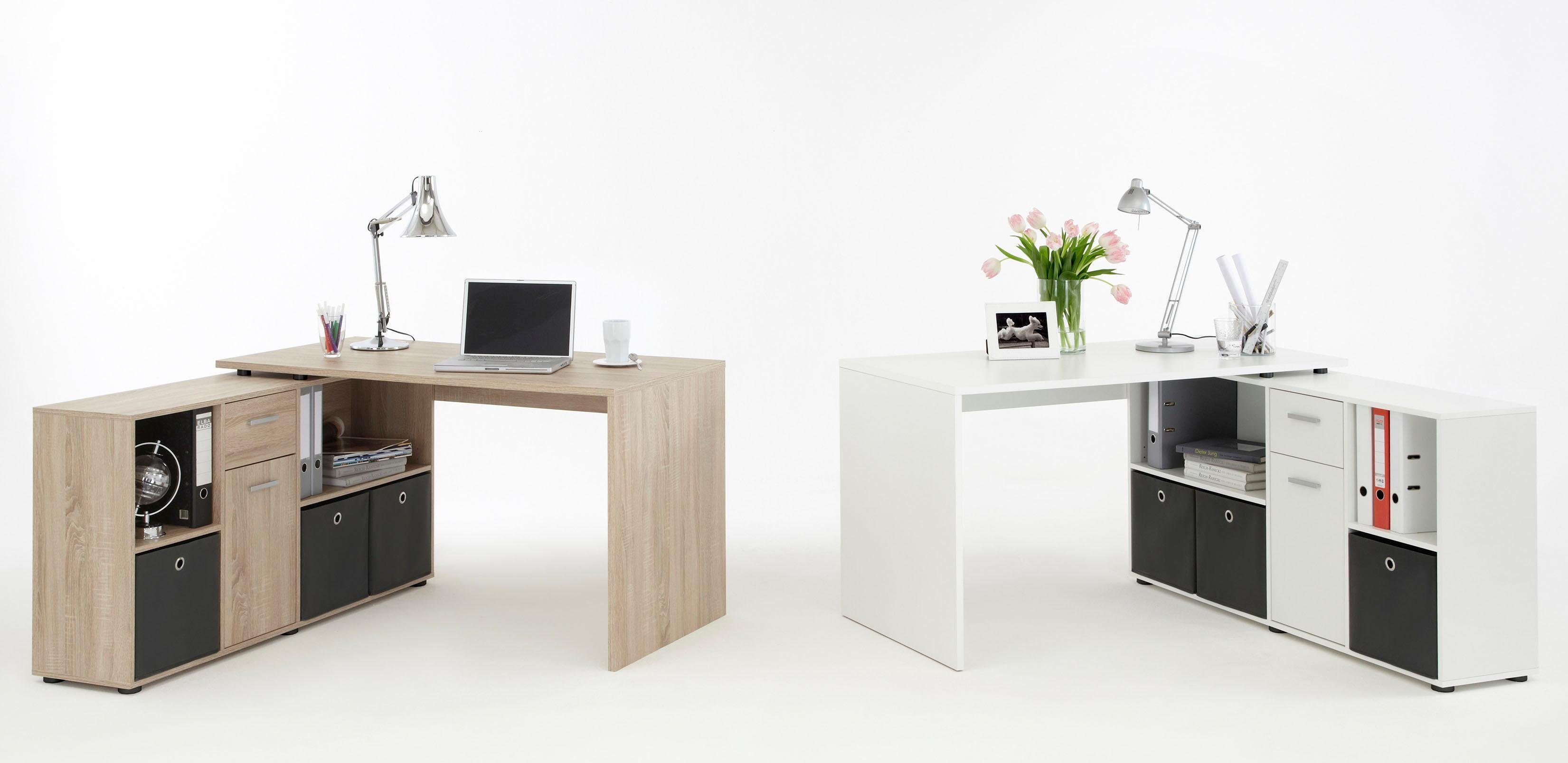 FMD Eckschreibtisch Lexo, Schreibtisch/Sideboard viel Stauraum, günstig online kaufen