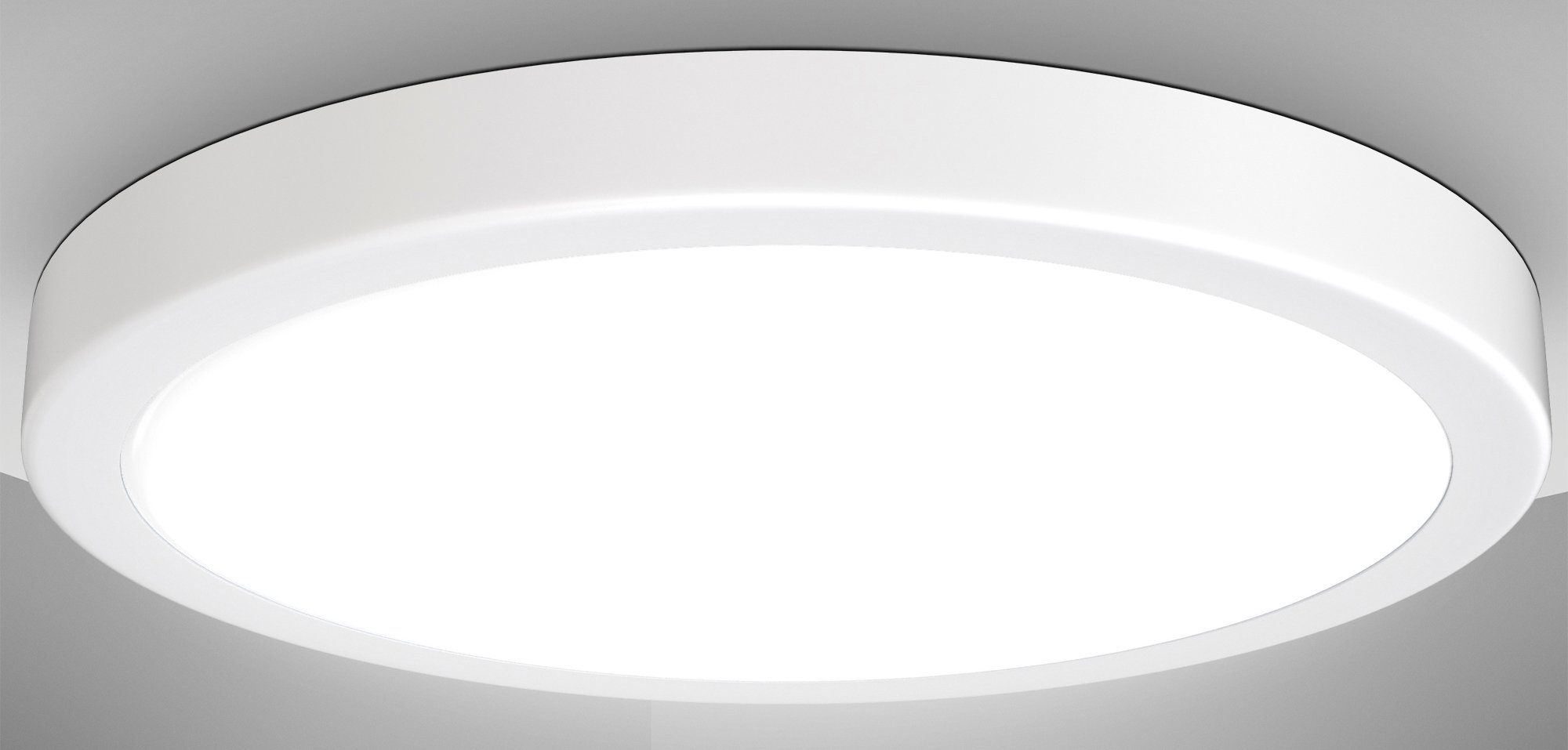 BK_DL1538 LED 3.000 Neutralweiß, LED 24W, Neutralweißes Deckenlampe, B.K.Licht integriert, Weiße Deckenleuchte LED 4.000K Ø38cm, fest Licht, Küchenleuchte Lumen,