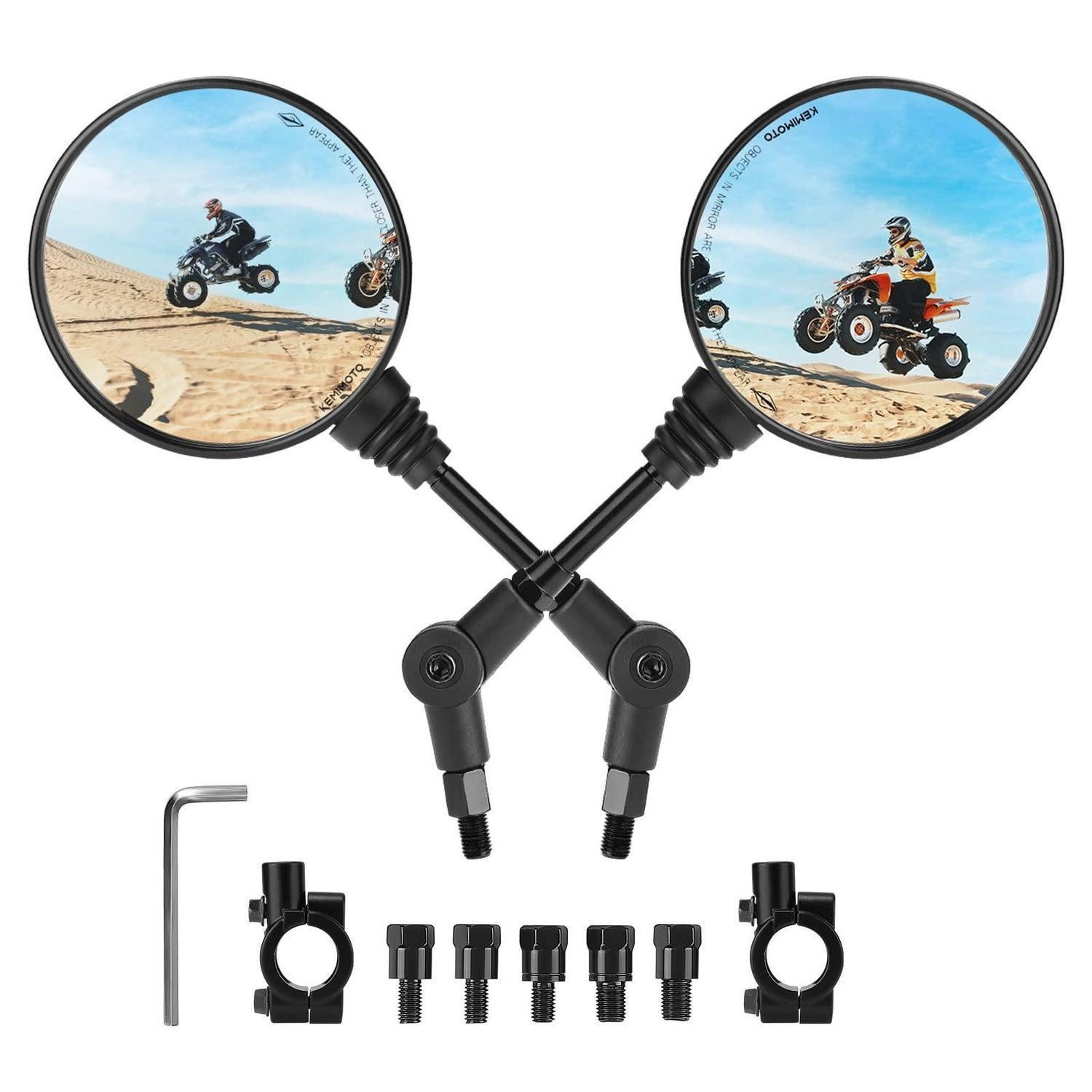 LuxusKollektion Motorradspiegel Motorradspiegel E geprüft universal 8mm 10mm Scooter Moped Rund (1-St)