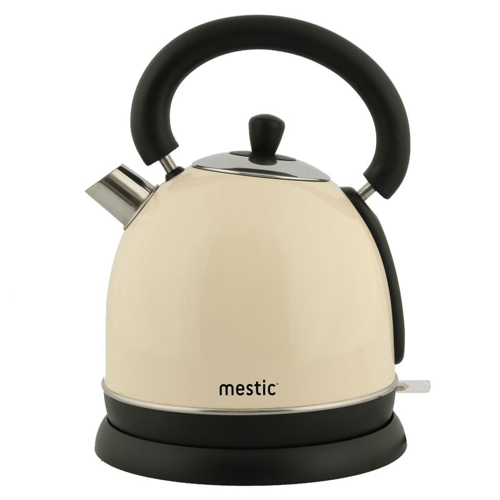 Mestic Wasserkocher Wasserkocher MWC-180 Retro 1,8 L Creme und Schwarz, 1.8 l