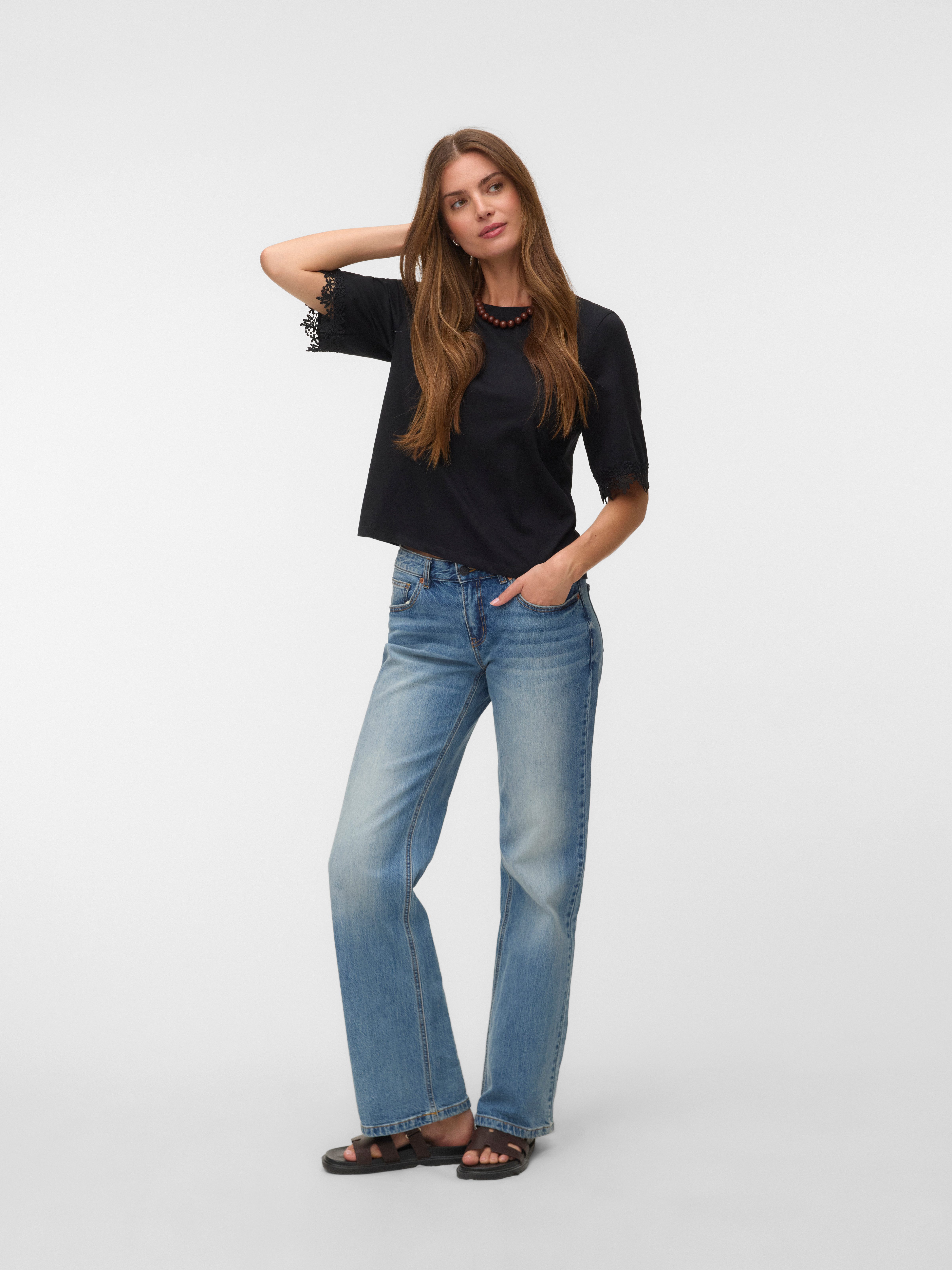 Vero Moda Rundhalsshirt VMLYLA SS O-NECK TOP JRS Baumwolle, regular fit – Bild 5 von 5