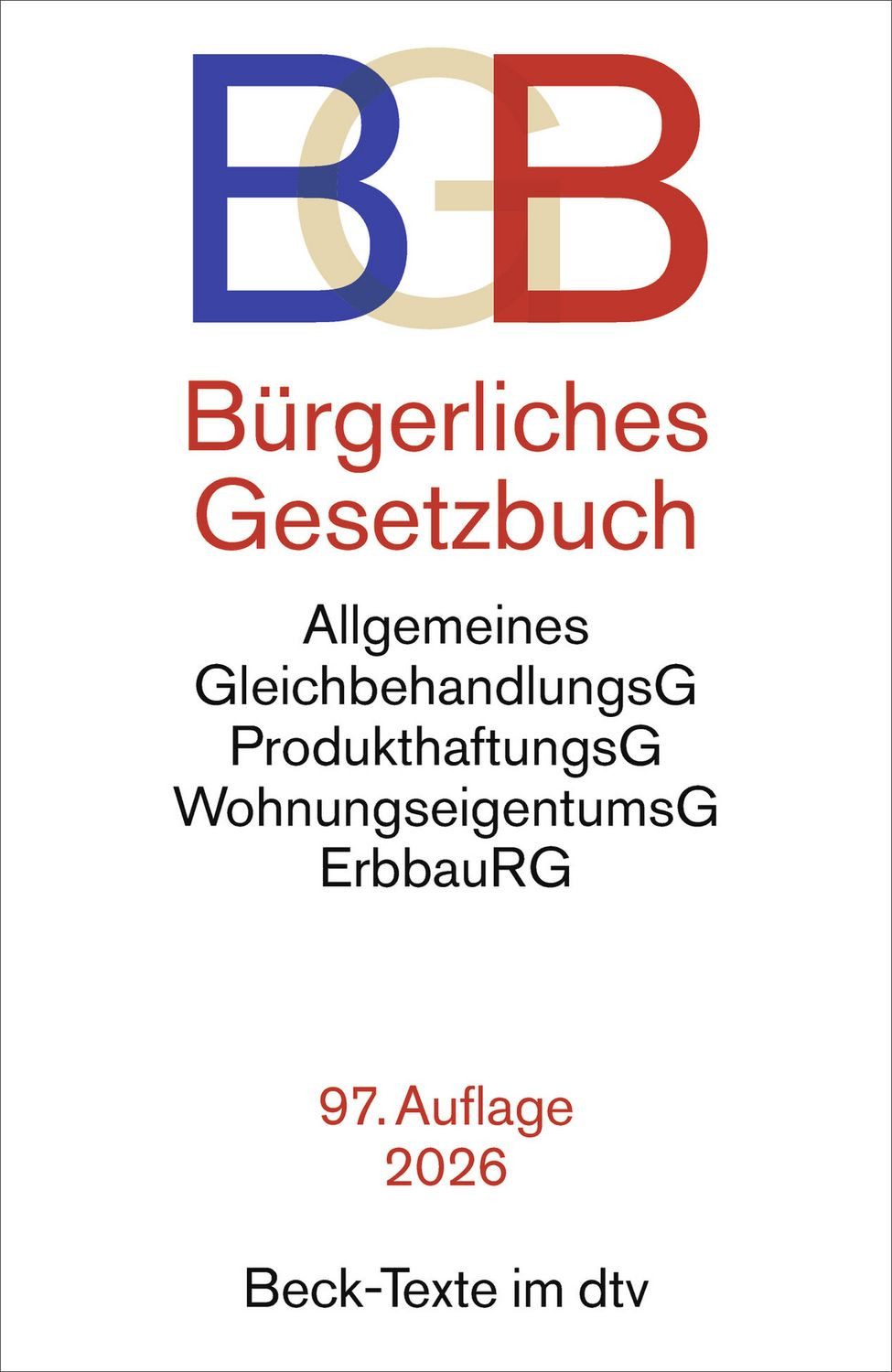 Fachbuch Bürgerliches Gesetzbuch mit Allgemeinem Gleichbehandlungsgesetz, Produ diverse