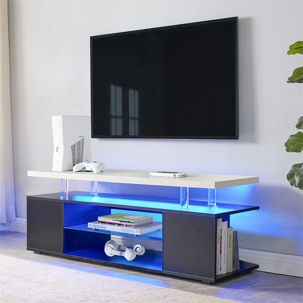 autolock TV Schrank TV Stand for 65 Inch TV LED Gaming Entertainment Center Media Storage Console Table with Large Side Cabinet for Living Room Fernsehschrank