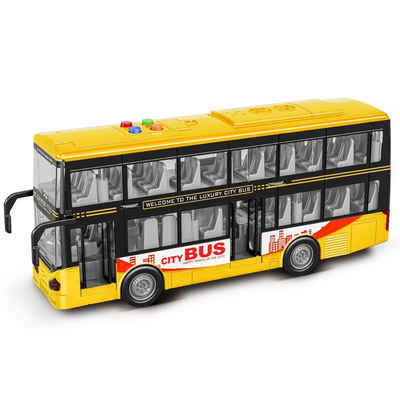 Esun Spielzeug-Bus Auto Spielzeug ab234 jahre, Doppeldecker Bus spielzeug, Spielzeugautos, (Komplettset, Komplettset), 1:16 LKW spielzeug, Geschenk junge 2 3 4 5 jahre