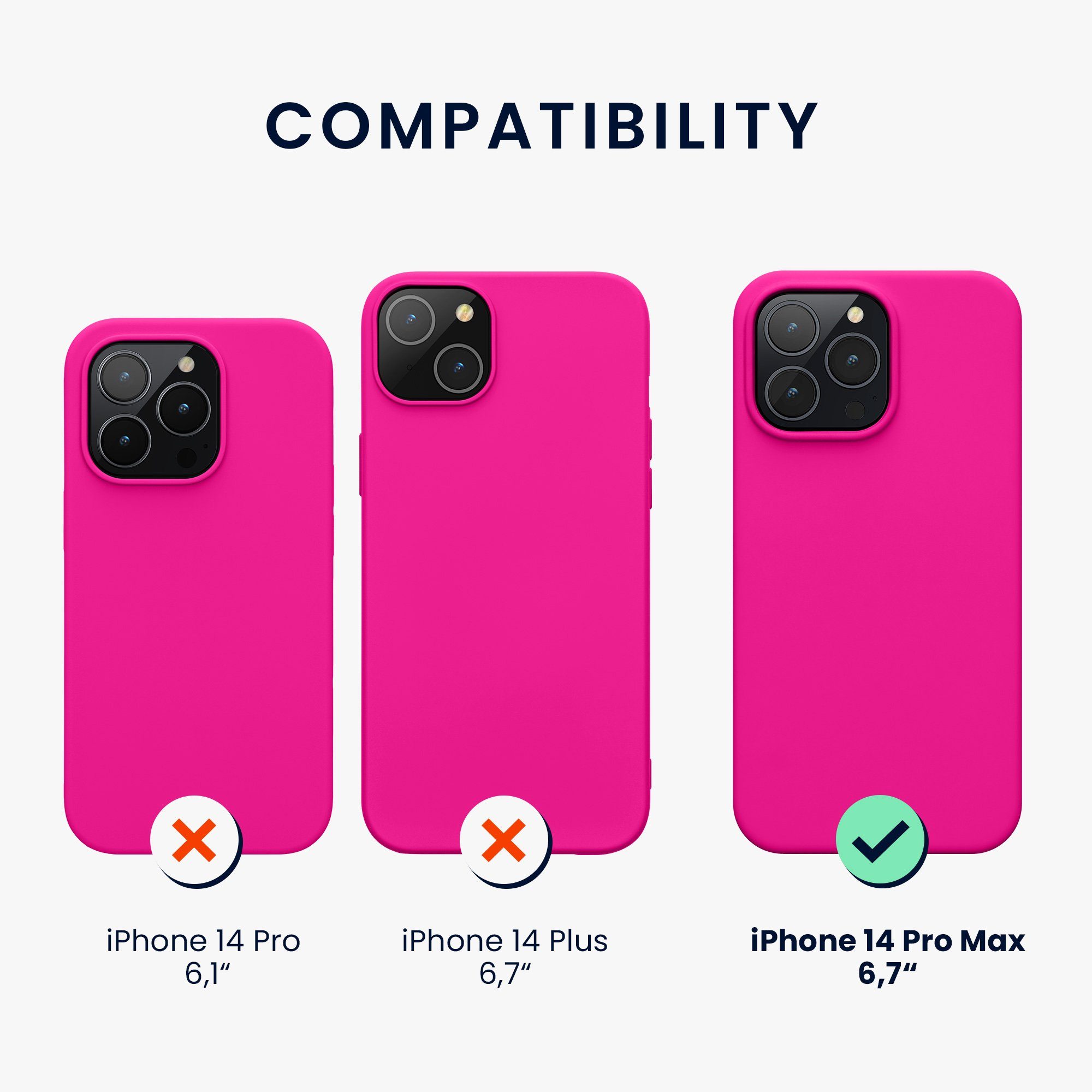 kwmobile Handyhülle Hülle für Apple iPhone 14 Pro Max, Hülle Silikon gummiert - Handyhülle - Handy Case Cover – Bild 2 von 5