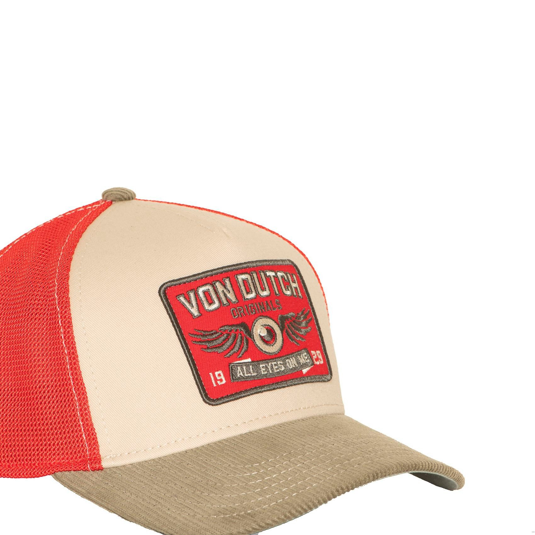 Von Dutch Trucker Cap Von Dutch Originals Semi-Curved Trucker Cap - EYE Khaki (Basecap, Meshcap, Trucker Kappe)