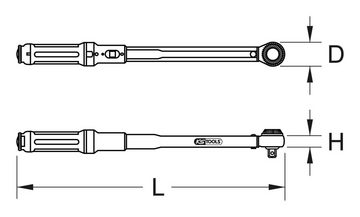 KS Tools Drehmomentschlüssel ERGOTORQUEprecision, 1/2" 40-200 Nm mit Quick-Lock Drehknopf-Umsteck-Ratschenkopf