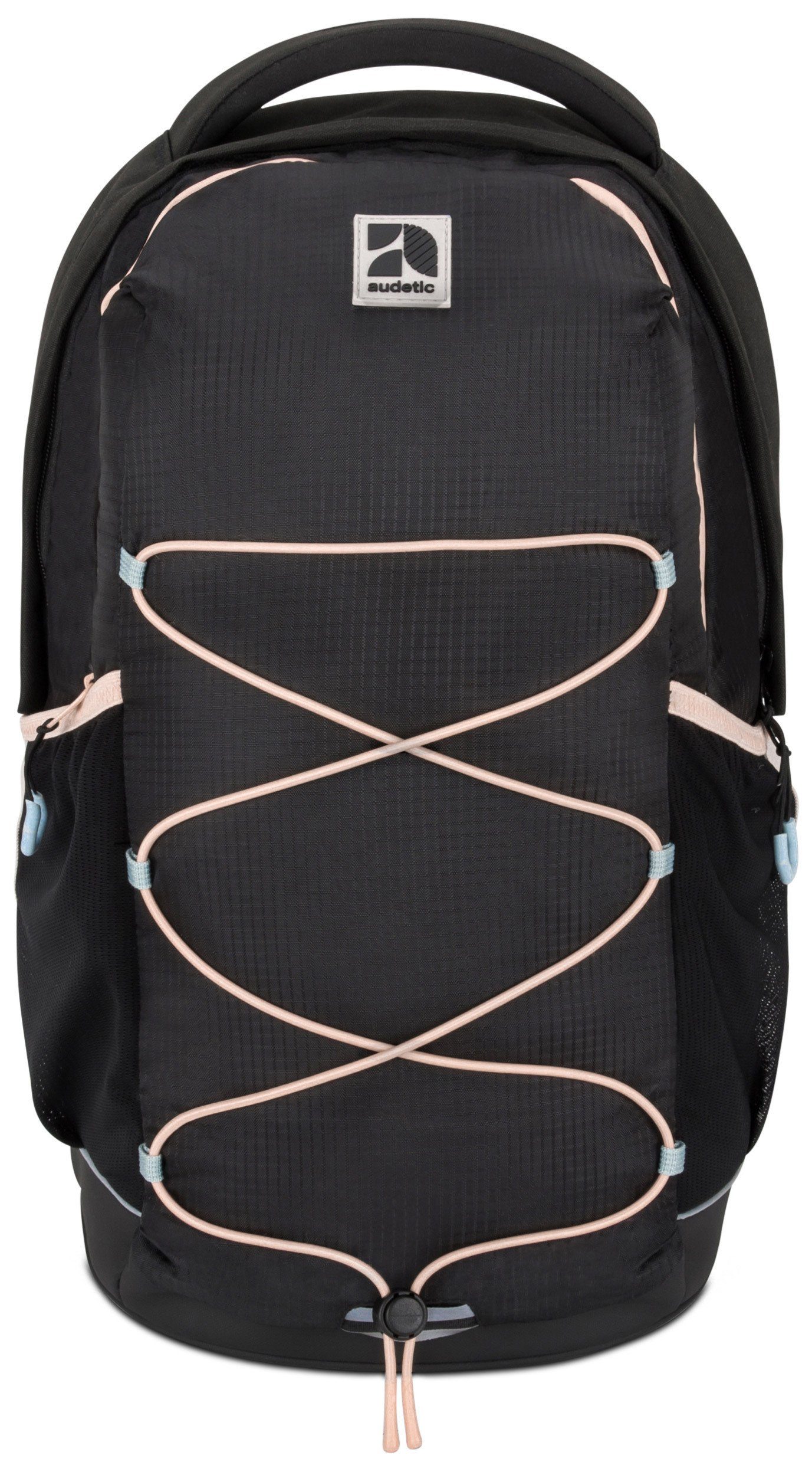 audetic Schulrucksack Aero Rucksack Schwarz-Rosa Schule (Keine Jungen Set), Wasserabweisend Gepolstert, Ergonomisch, Teenager Mädchen