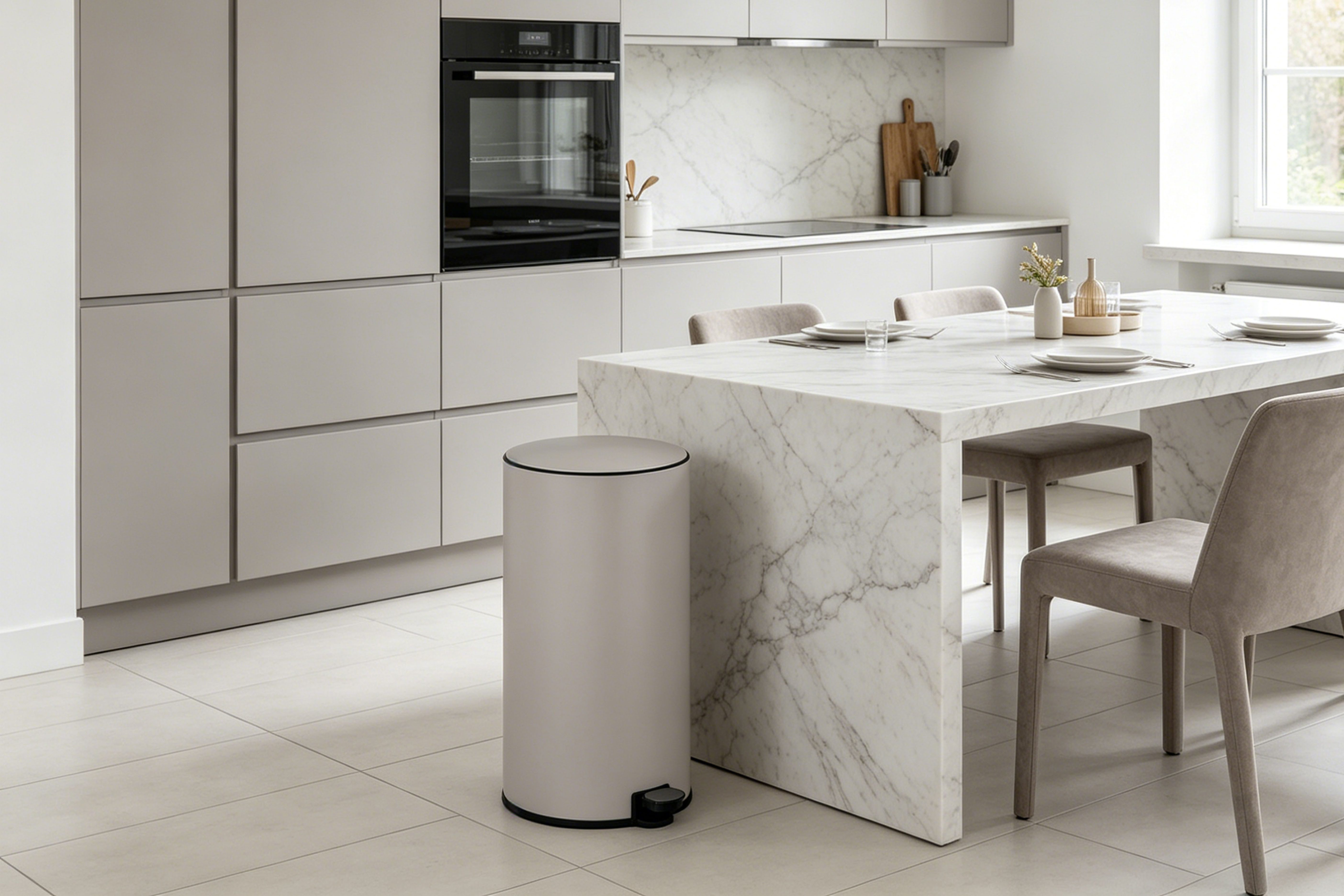 OTTO home Mülleimer Lennu, Soft Close, versteckter Griff, moderner Treteimer für Küche oder Bad, Abfalleimer mit Deckel