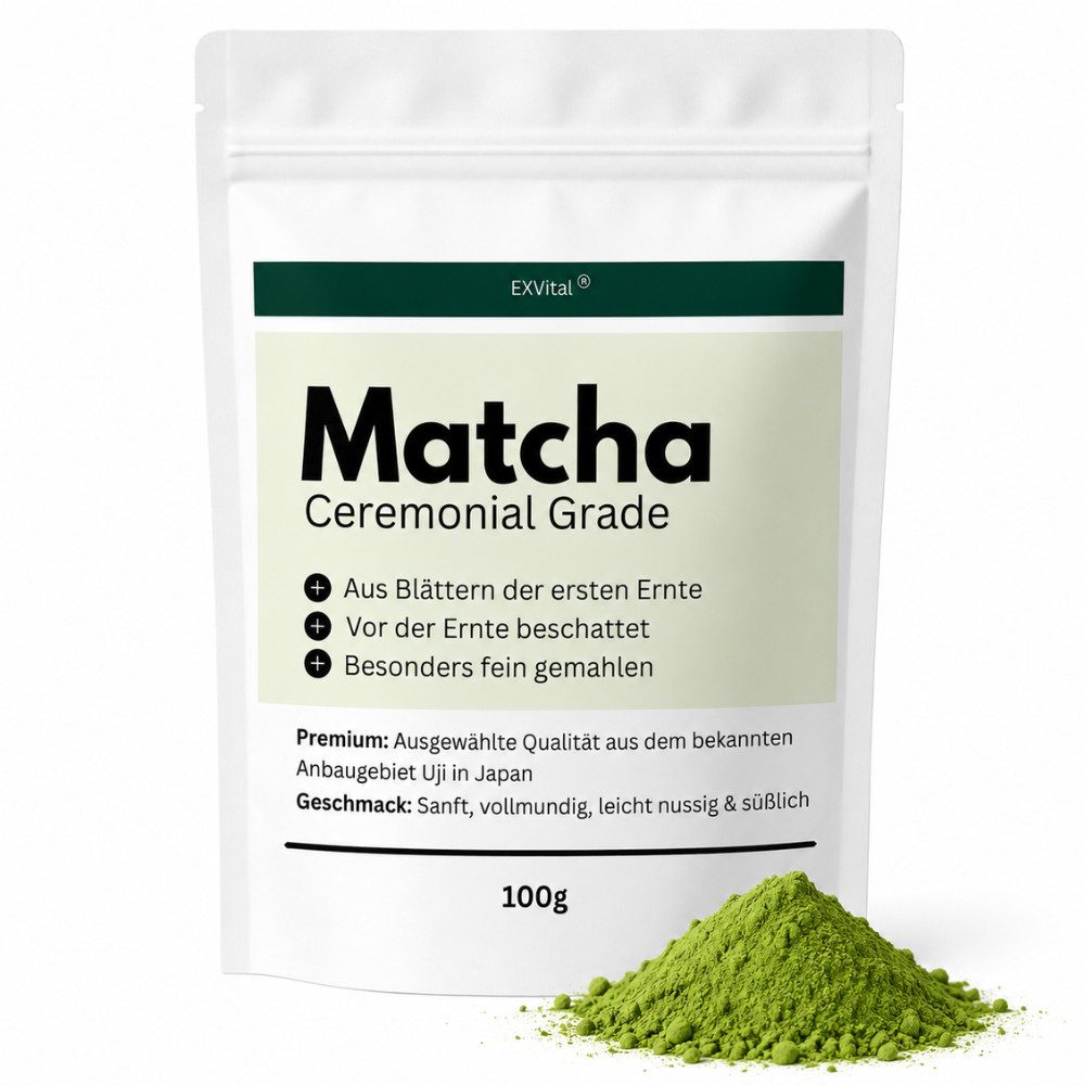 Matcha Ceremonial Grade, Grüner Tee in Premiumqualität Pulver, 100 g