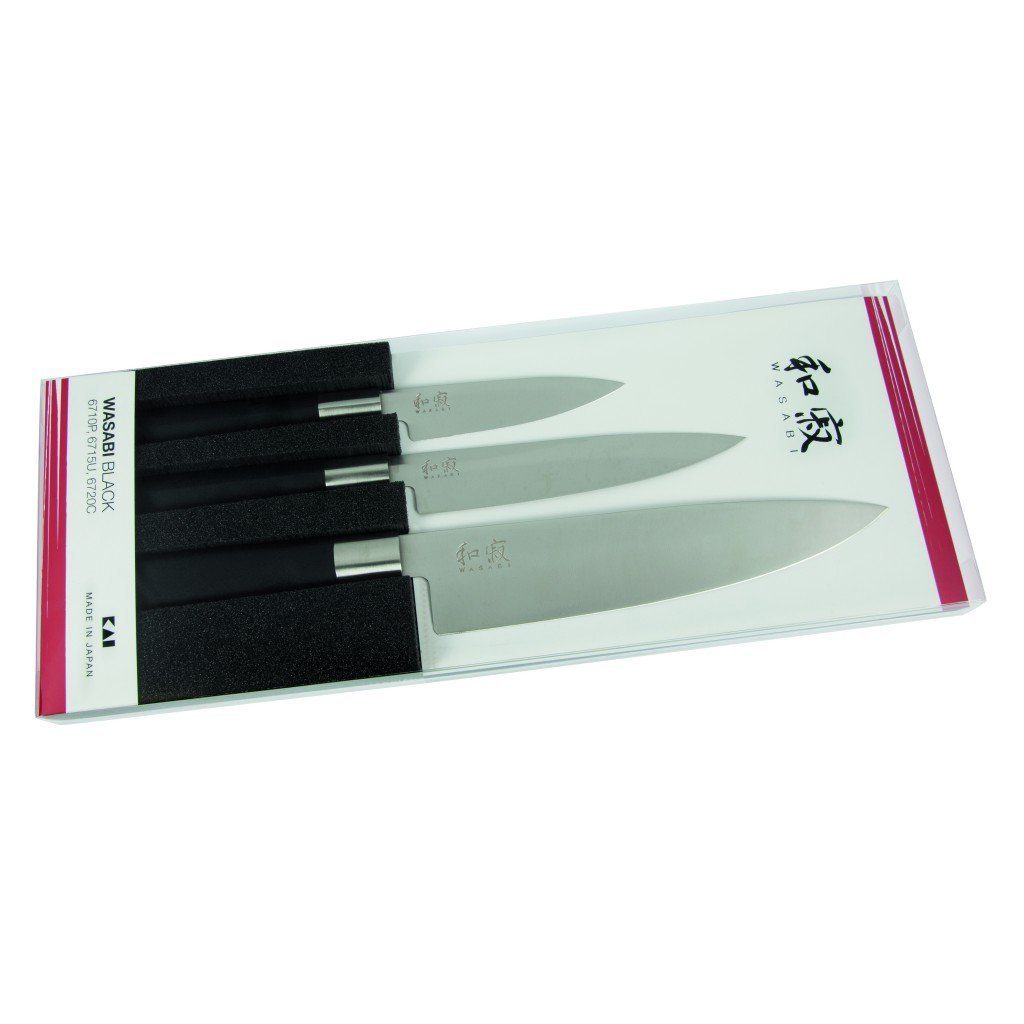 KAI Ножи-Set Wasabi Black Ножиset 67S-300 (Spar-Set, 3-tlg)