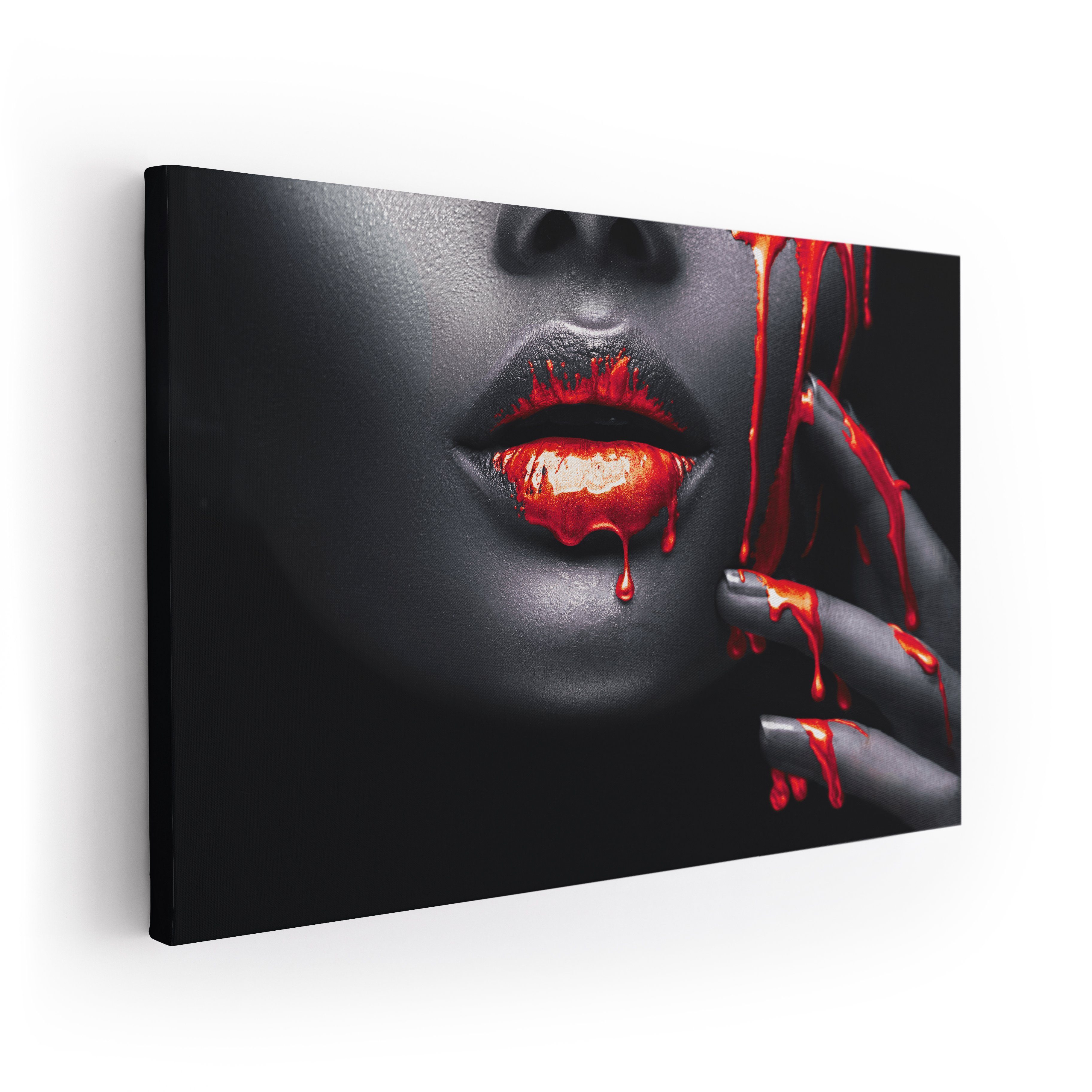 ArtMind XXL-Wandbild RED FACE, Premium Wandbilder als Poster & gerahmte Leinwand in verschiedenen Größen, Wall Art, Bild, Canva