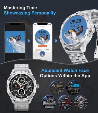 Lige Smartwatch (1,39 Zoll, Android, iOS), mit Telefonfunktion,IP67 Wasserdicht,410mAh,123Sportmodi Schrittzähler
