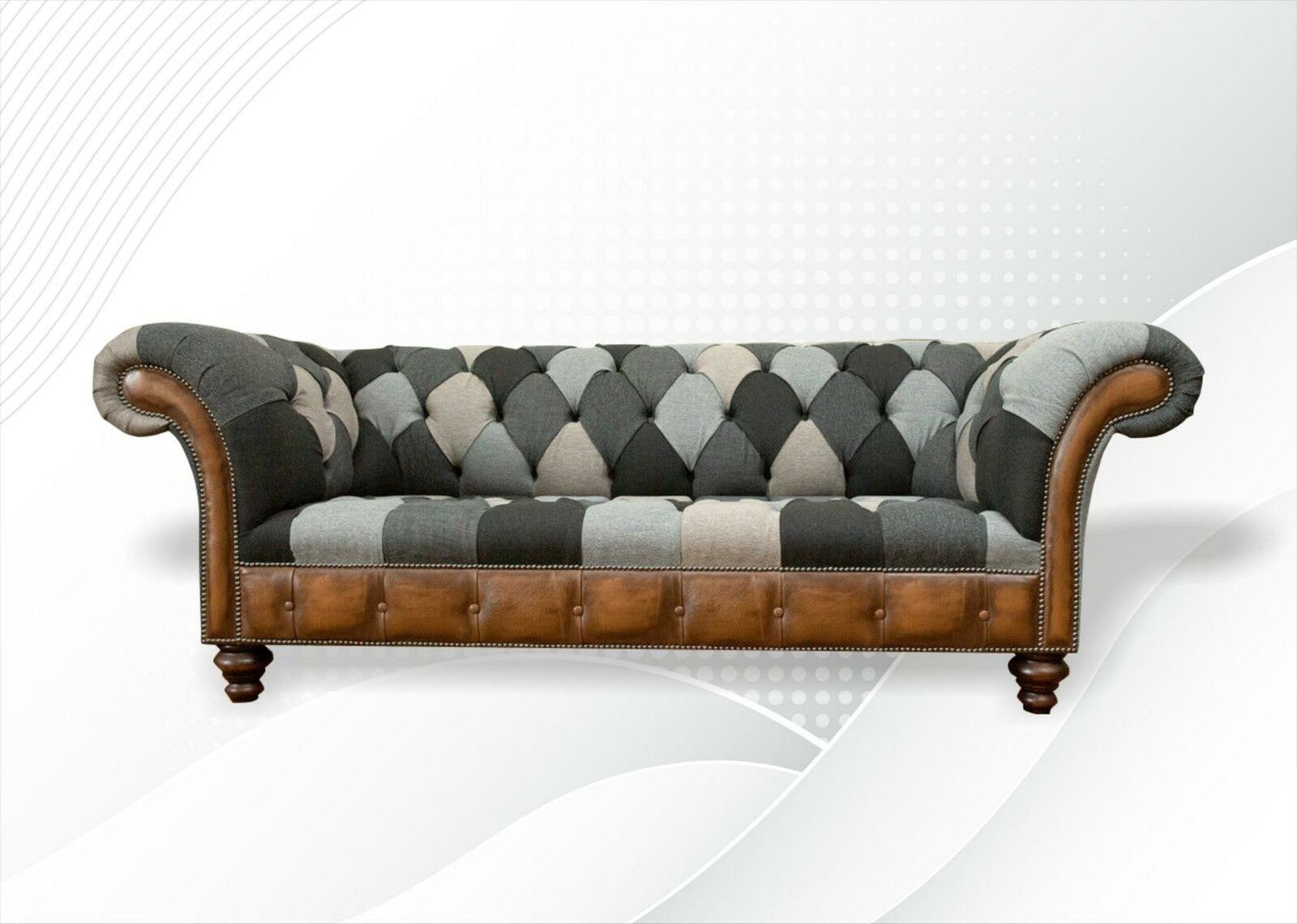 JVmoebel Chesterfield-Sofa, Chesterfield Mehrfarbig Dreisitzer Design Couchen Polster Sofa Sofas Neu Textil
