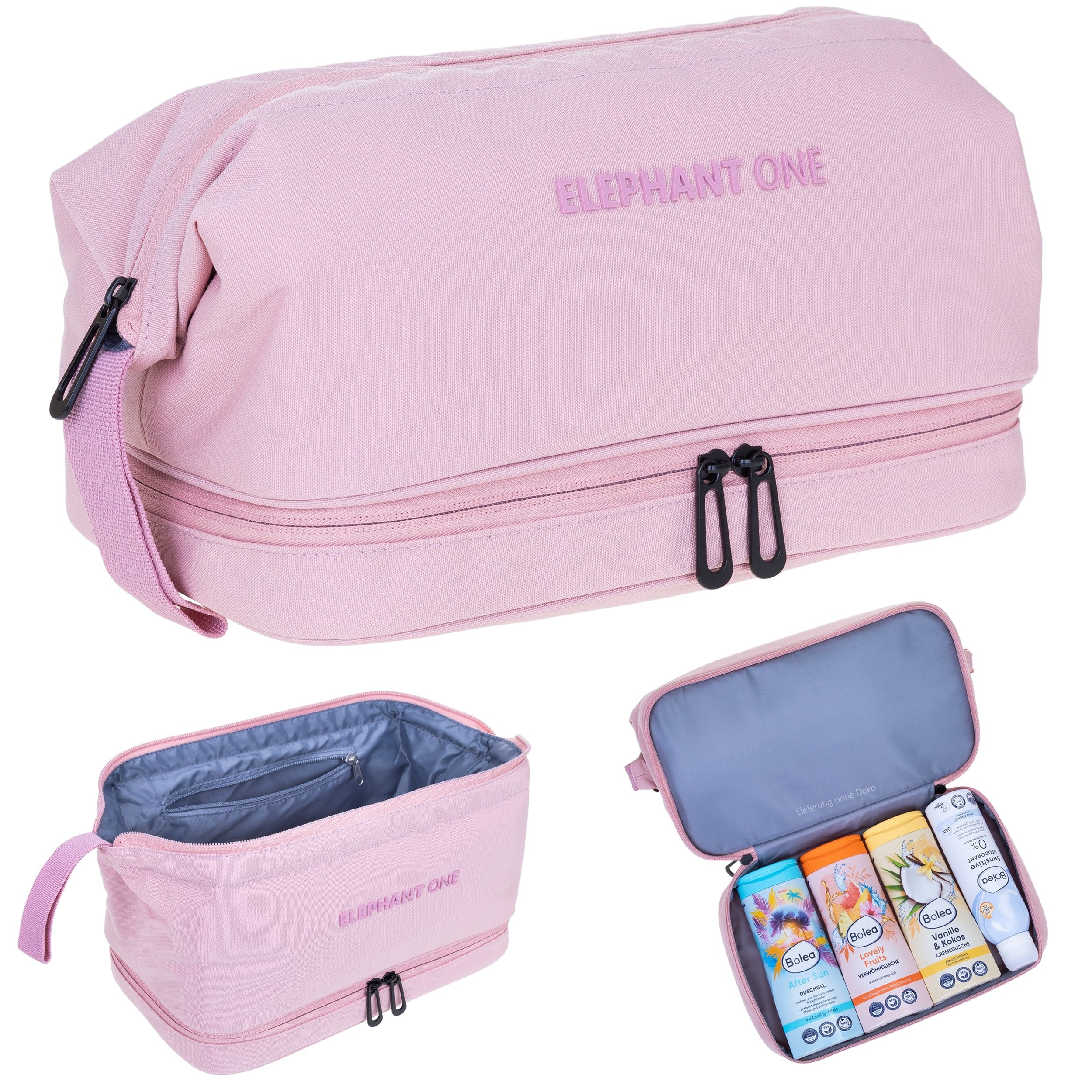 Kulturbeutel Kulturtasche Bodenfach Innentaschen Washbag Kosmetiktasche