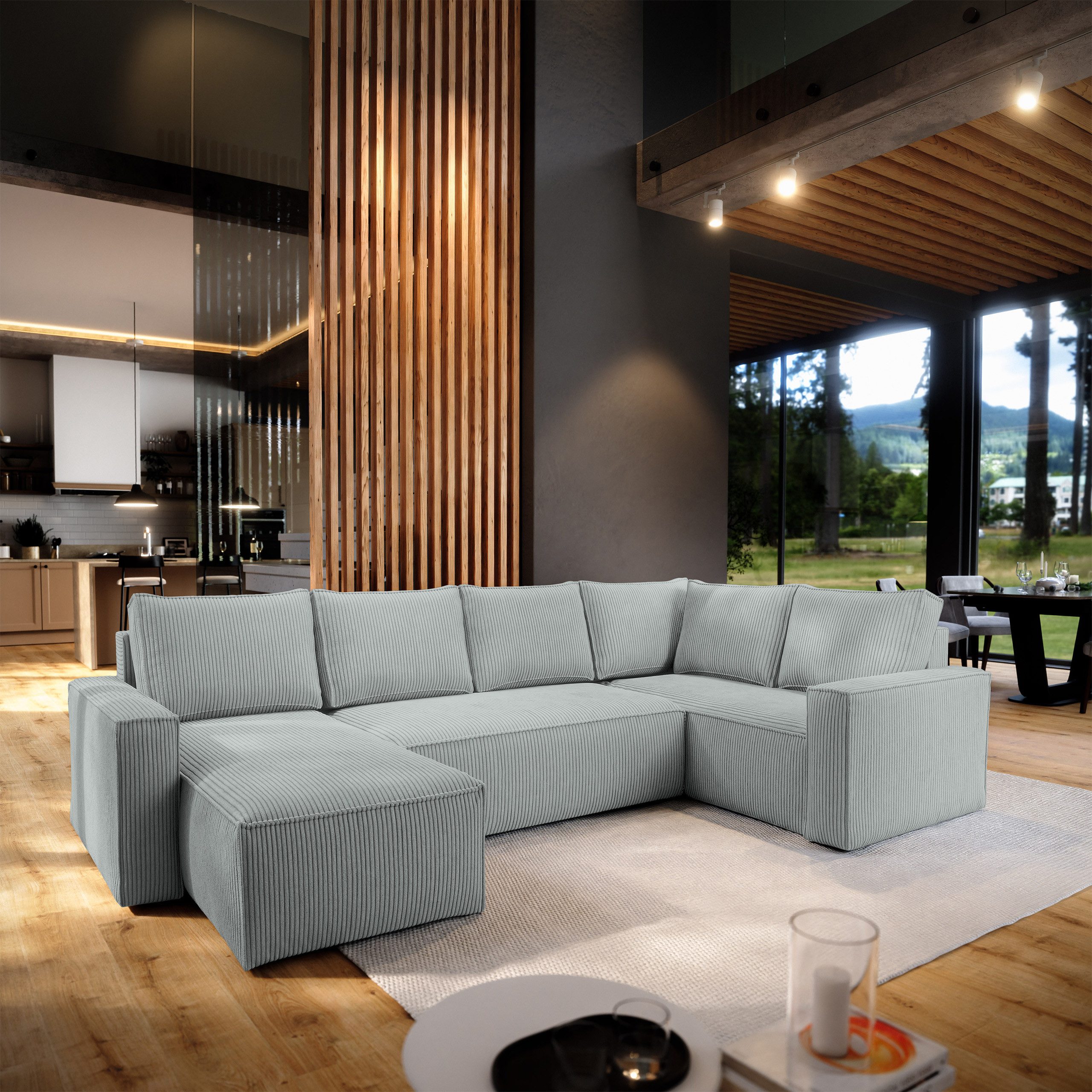 Masseno Ecksofa NORENA mit Schlaffunktion U-Form, günstig online kaufen