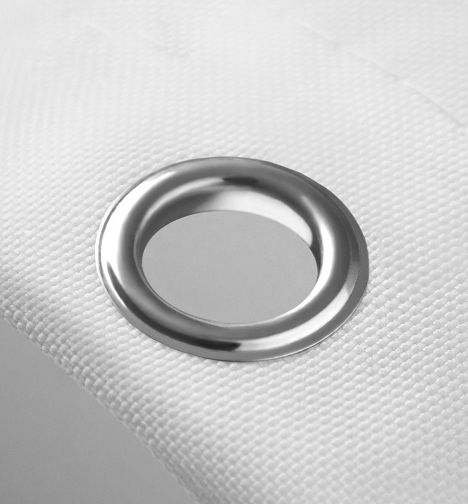 Fanci Home Duschvorhang Kariert Polyester Anti-Schimmel Textil wasserdicht (Schimmelresistent Wasserabweisend), Anti-Bakteriell Waschbar inklusive Ringe Duschvo – Bild 4 von 5