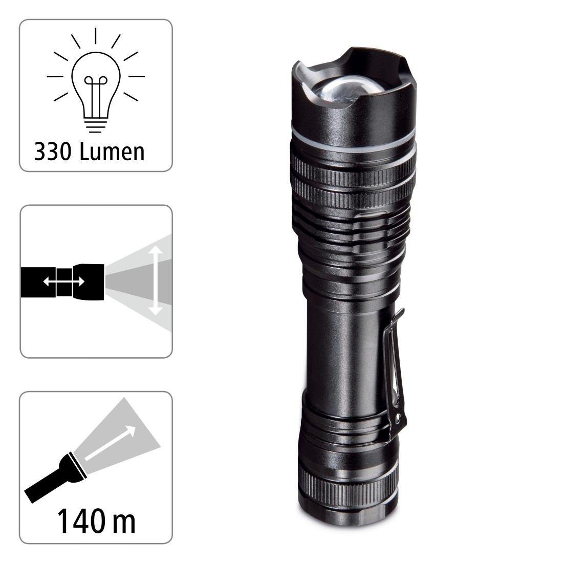 3 Taschenlampe LED LED-Farbe: Weiß Outdoor 3 - mit Taschenlampe LED m Leuchtweite: 330 - AAA Hama - 100 Lumen, Clip, Batterien Rot, Lichtmodi,