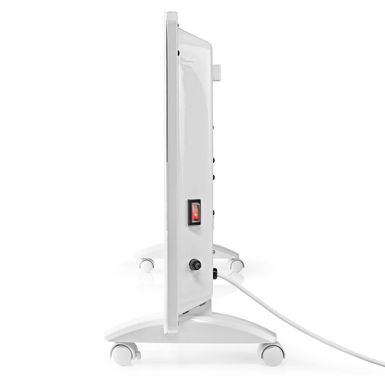 Nedis Konvektor WLAN-Konvektorheizung 2000W, Smart-App, Glasfront & IP24 in Weiß, Smart-App, Glasfront, IP24 Bad, Alexa & Rollen, 15 °C bis 35 °C – Bild 4 von 5