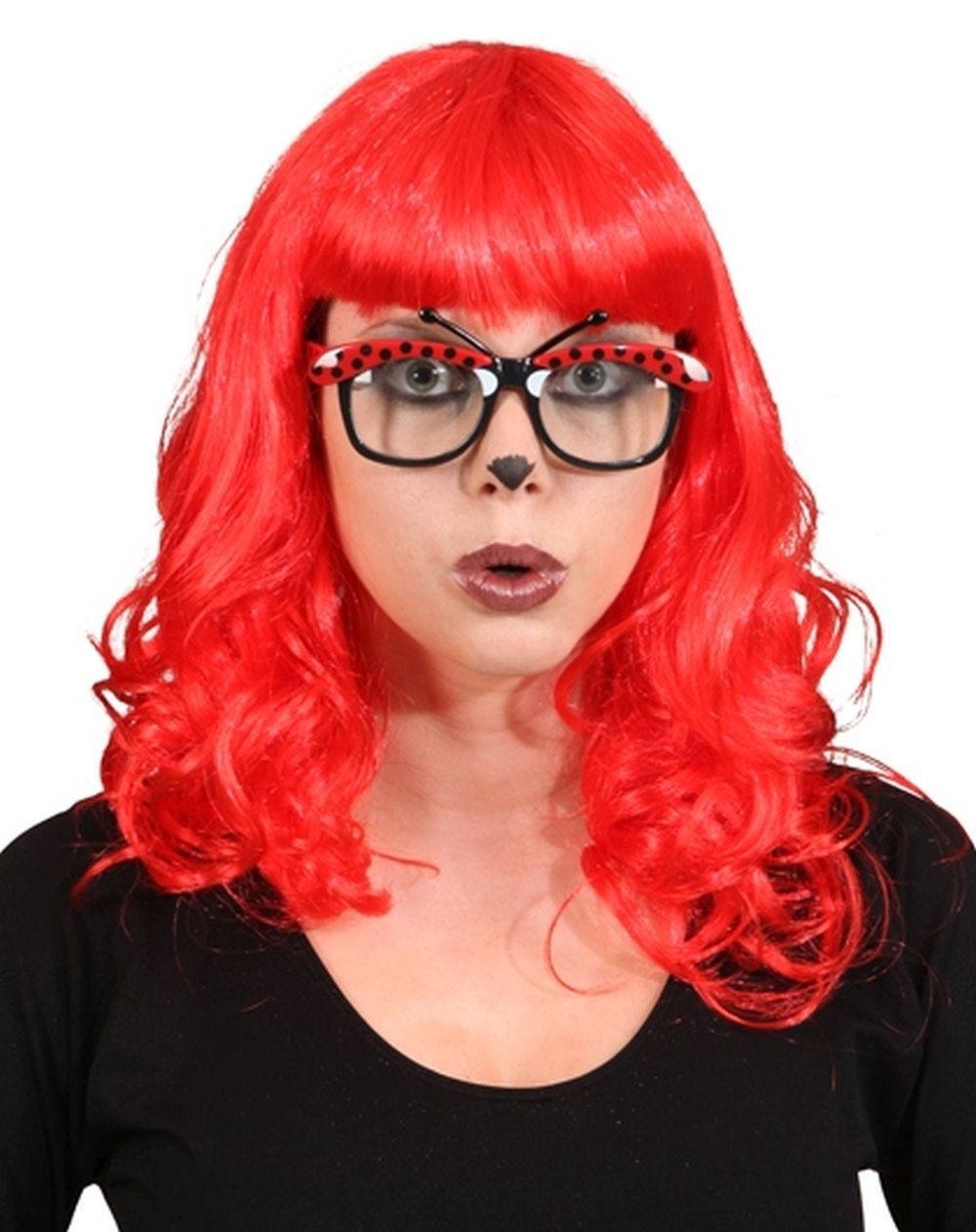 Kostüm Marienkäfer Käfer Brille mit Fühler Halloween Karneval Fasching