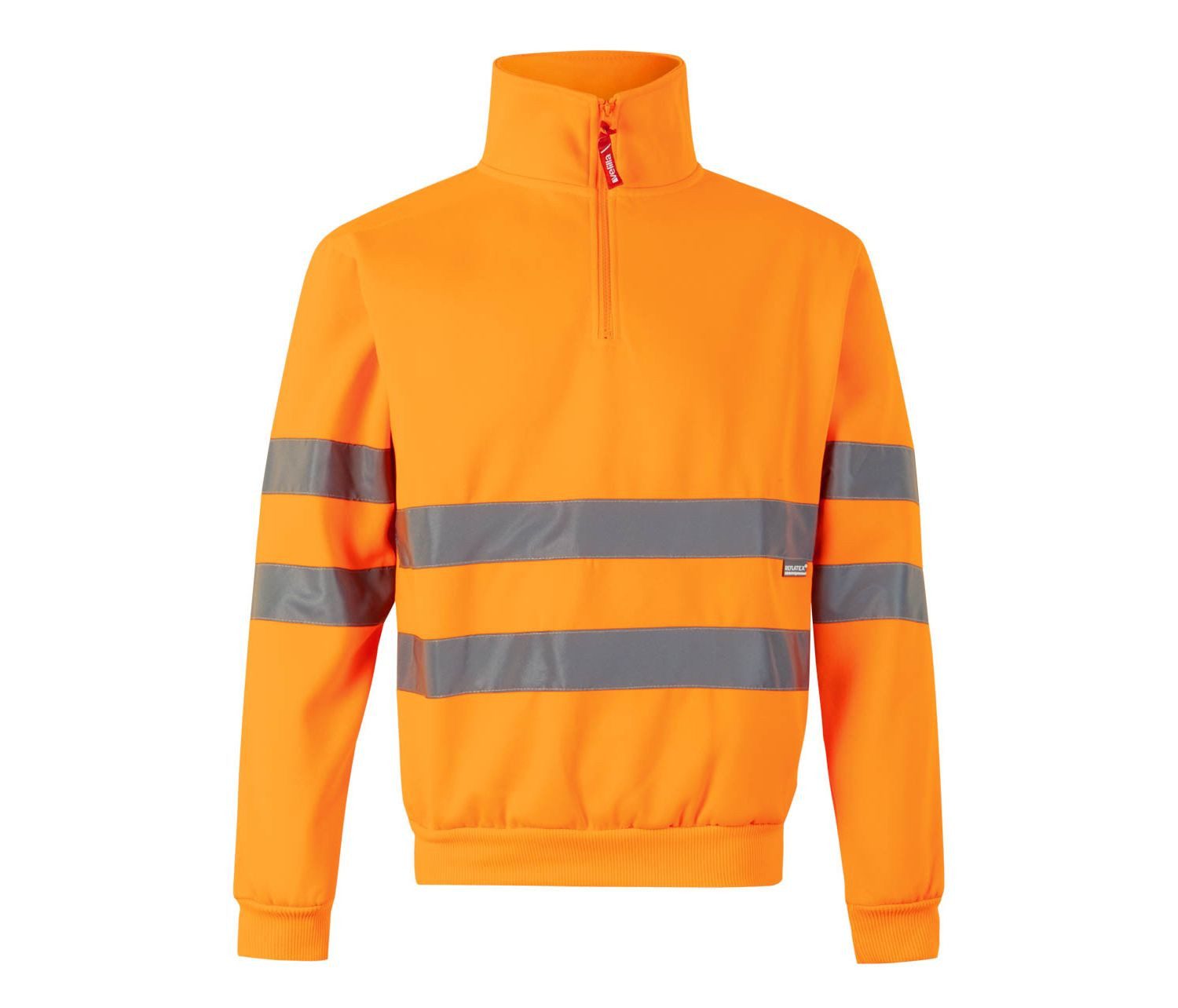 Velilla Sweatshirt Warnschutz Sweatshirt mit 1/4 Reißverschluss und Reflexstreifen