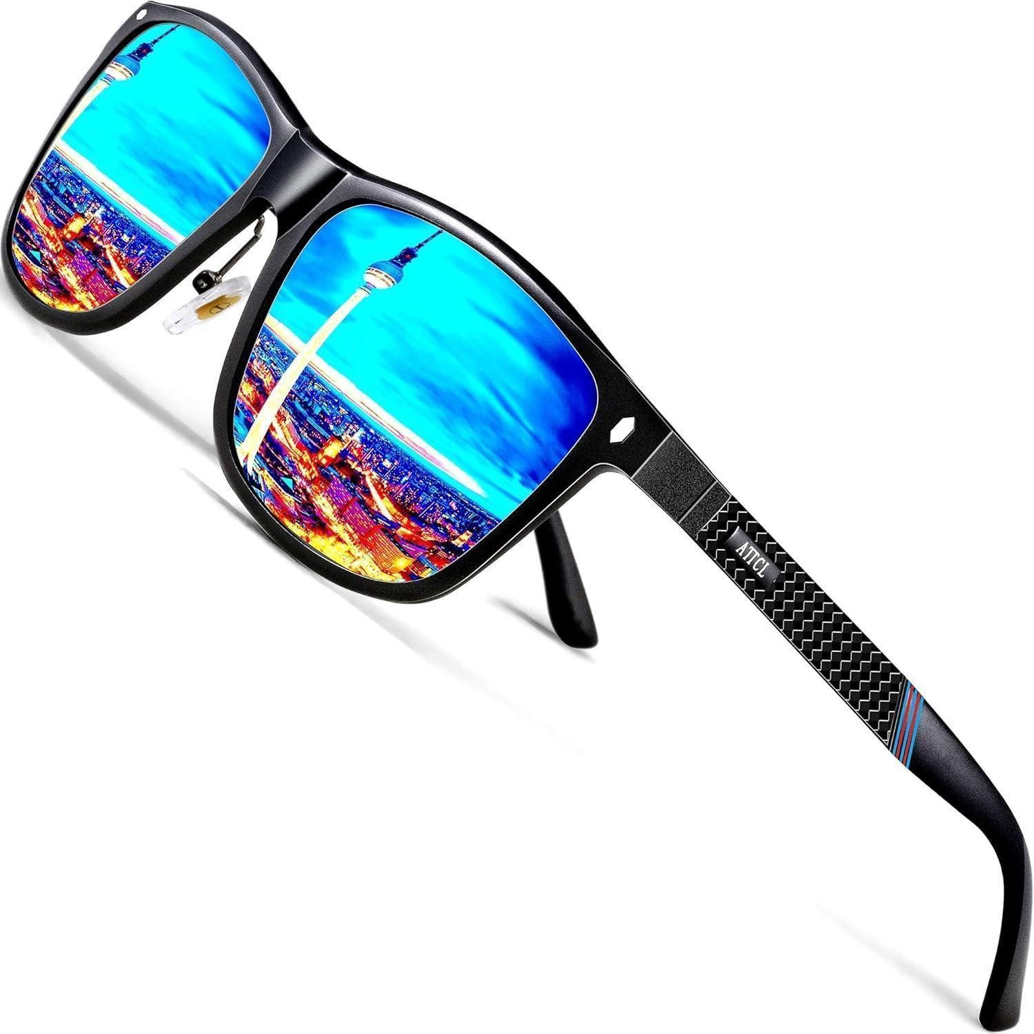 Sonnenbrille Herren Sonnenbrille Sport Polarisierte, Schwarz/Blau