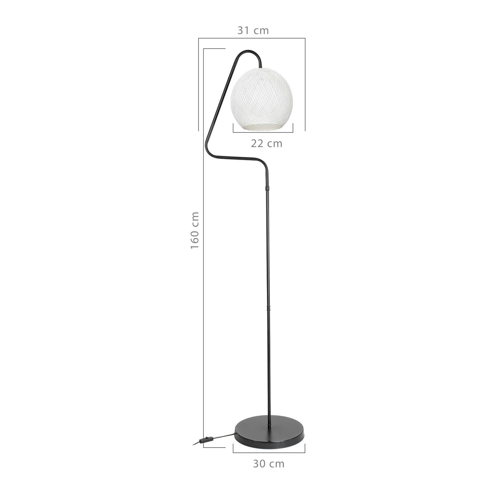 lux.pro Stehlampe, ohne Leuchtmittel, aus »Littlehampton« 160cm Weiß schwarz/weiß 1xE27 Lampenschirm Juteseil