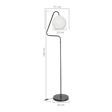 lux.pro Stehlampe, ohne Leuchtmittel, »Littlehampton« 1xE27 Lampenschirm aus Juteseil 160cm Weiß