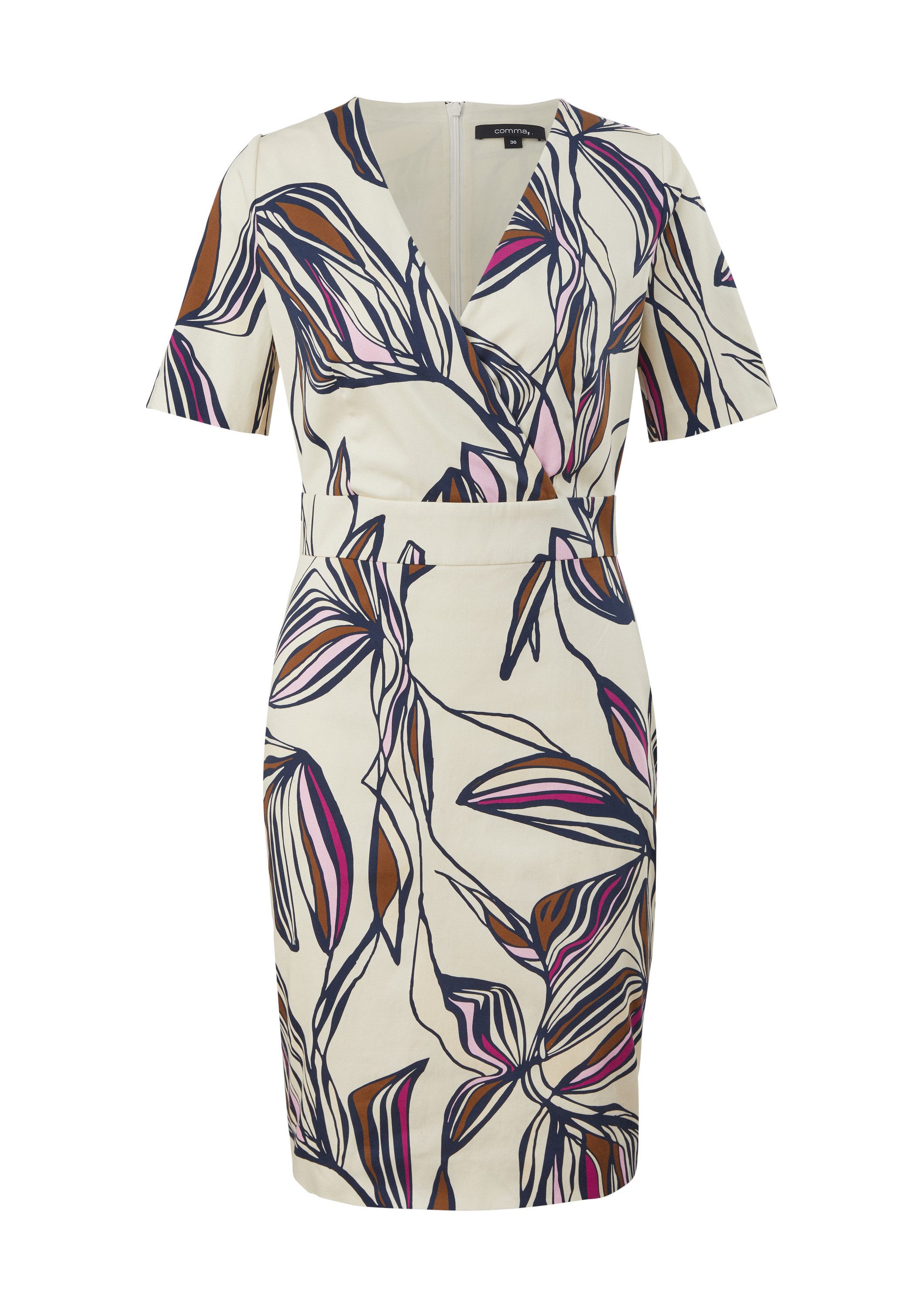 comma Minikleid Kleid Etuikleid mit floralem Muster günstig online kaufen