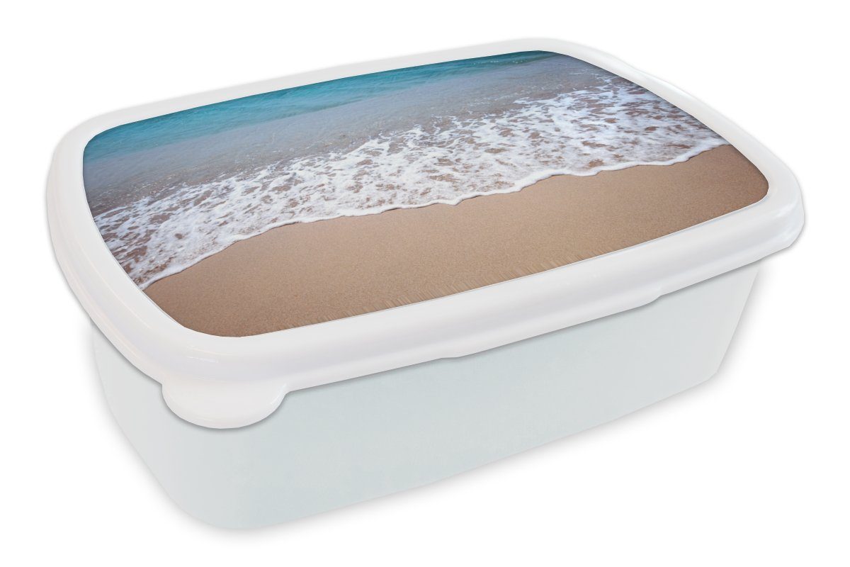 MuchoWow Lunchbox Wasser - Golf - Strand, Kunststoff, (2-tlg), Brotbox für Kinder und Erwachsene, Brotdose, für Jungs und Mädchen weiß