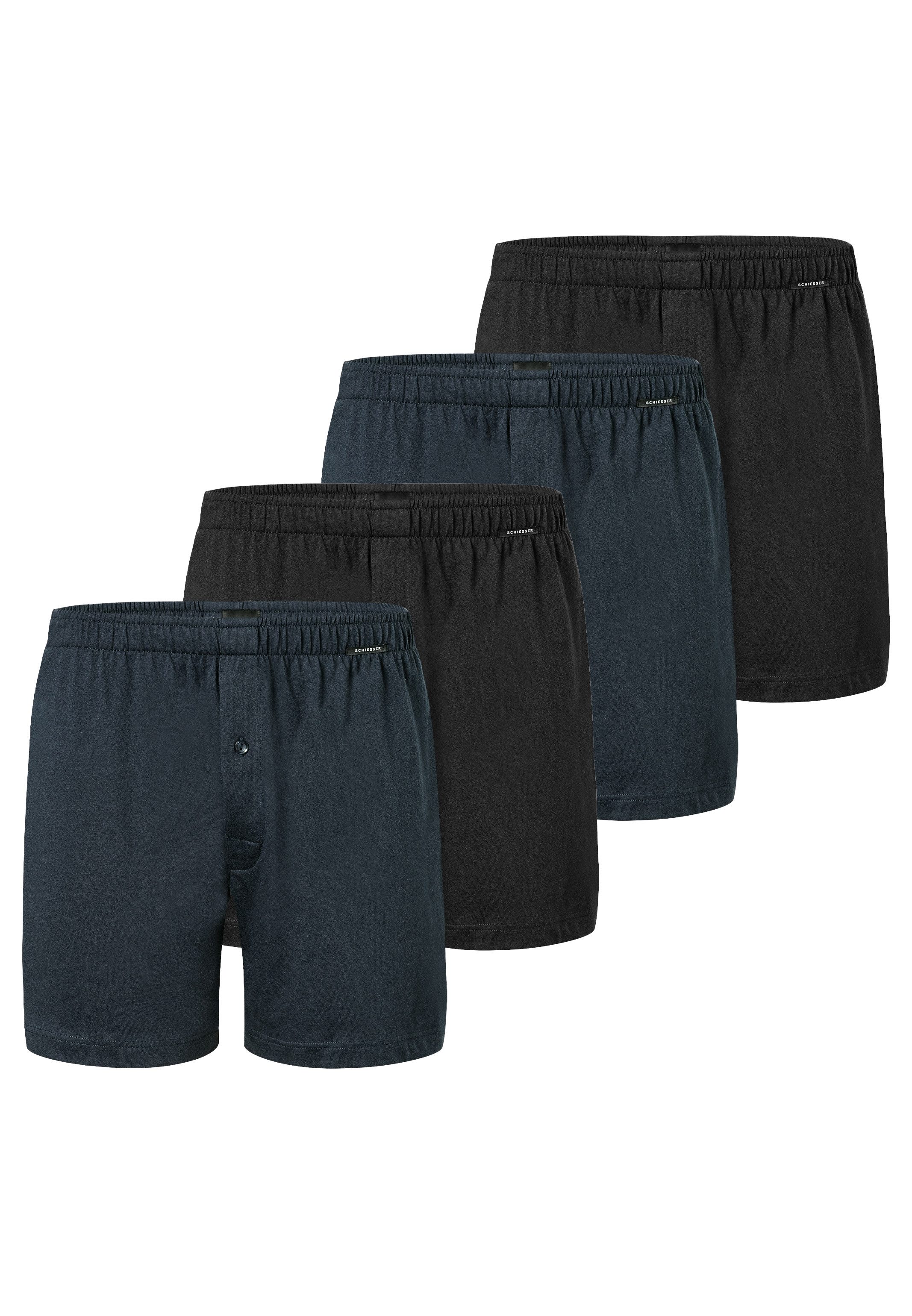 Schiesser Boxershorts 4er Pack Singel-Jersey (Spar-Set, 4-St) Boxershorts - günstig online kaufen